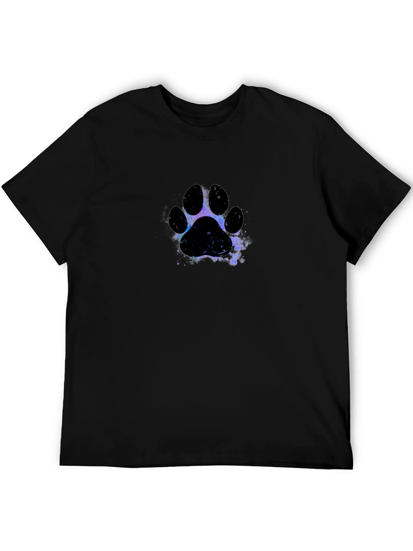 Galaxy Paw Print Black T-Shirt