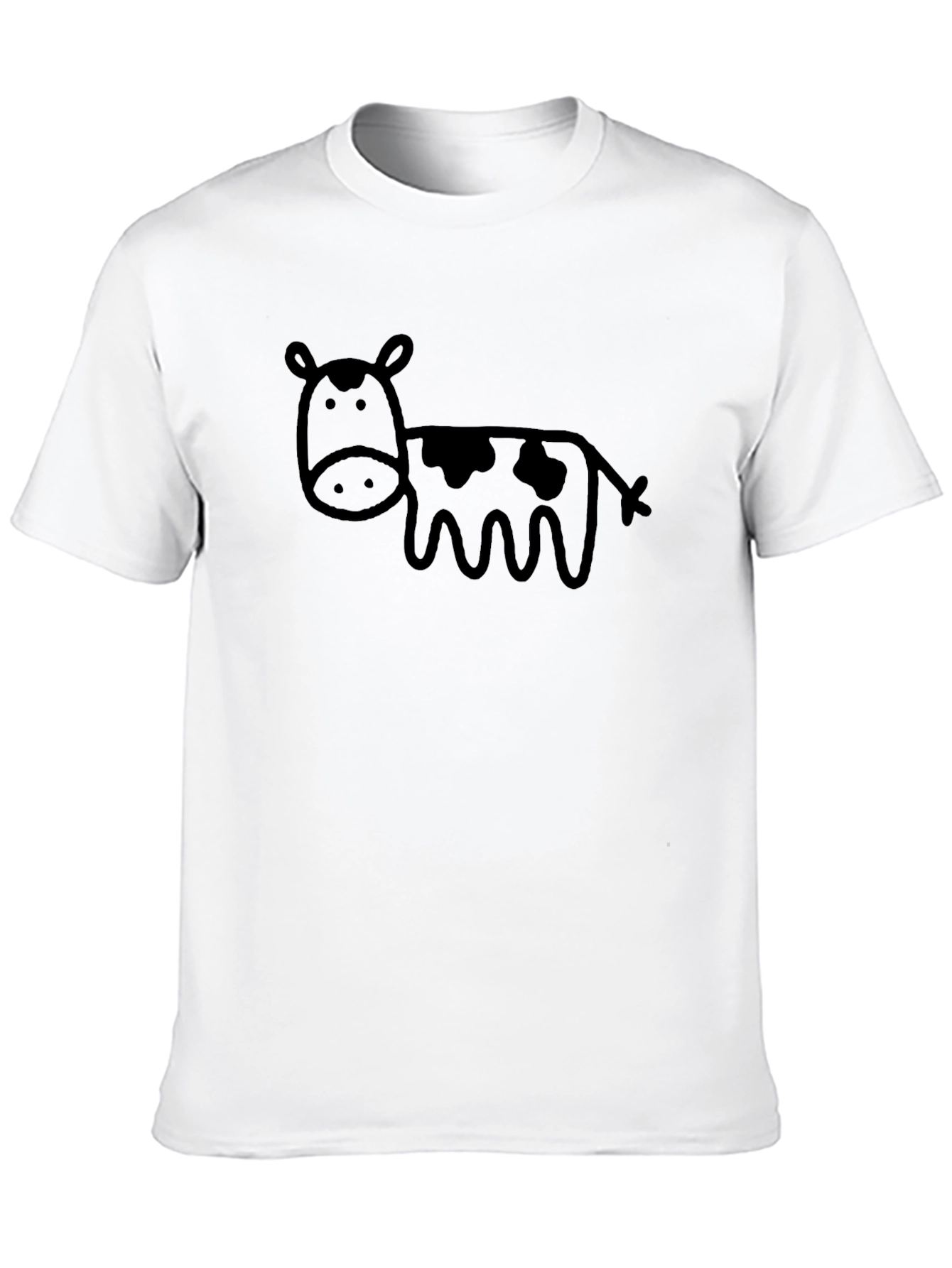 Black T-Shirt with Funny Cow Graphic