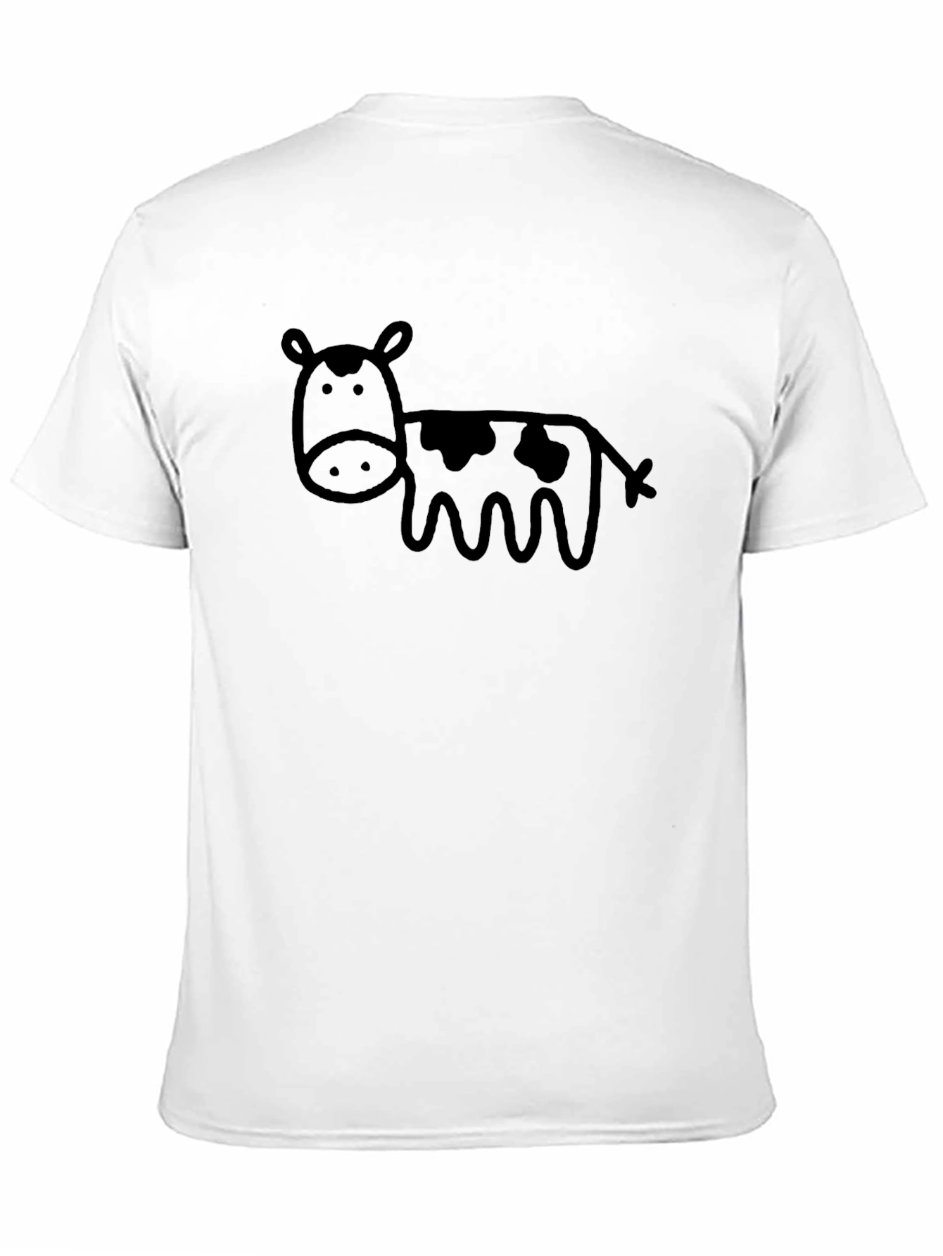 Black T-Shirt with Funny Cow Graphic