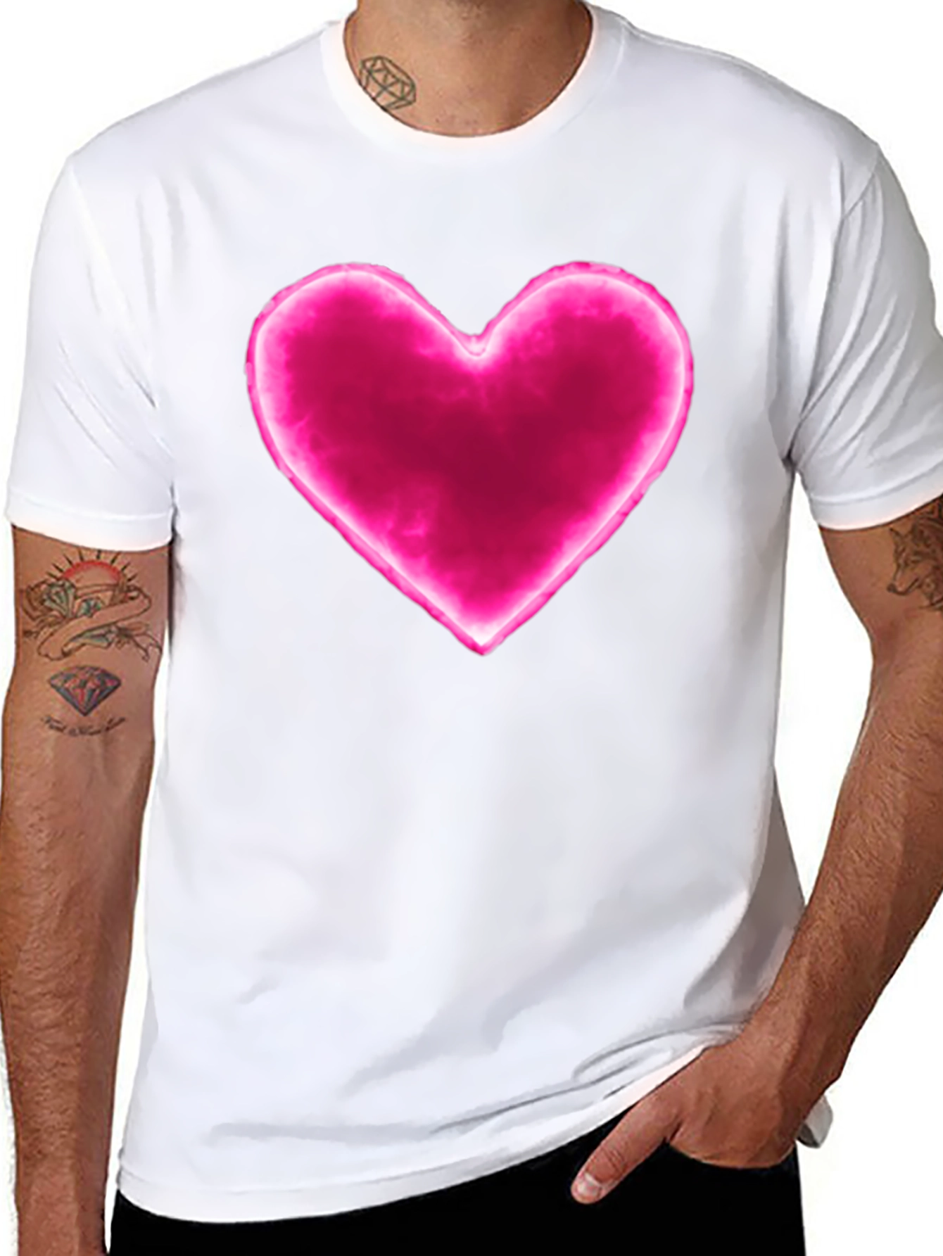 Heart Graphic Black Tee - Modern Love T-Shirt