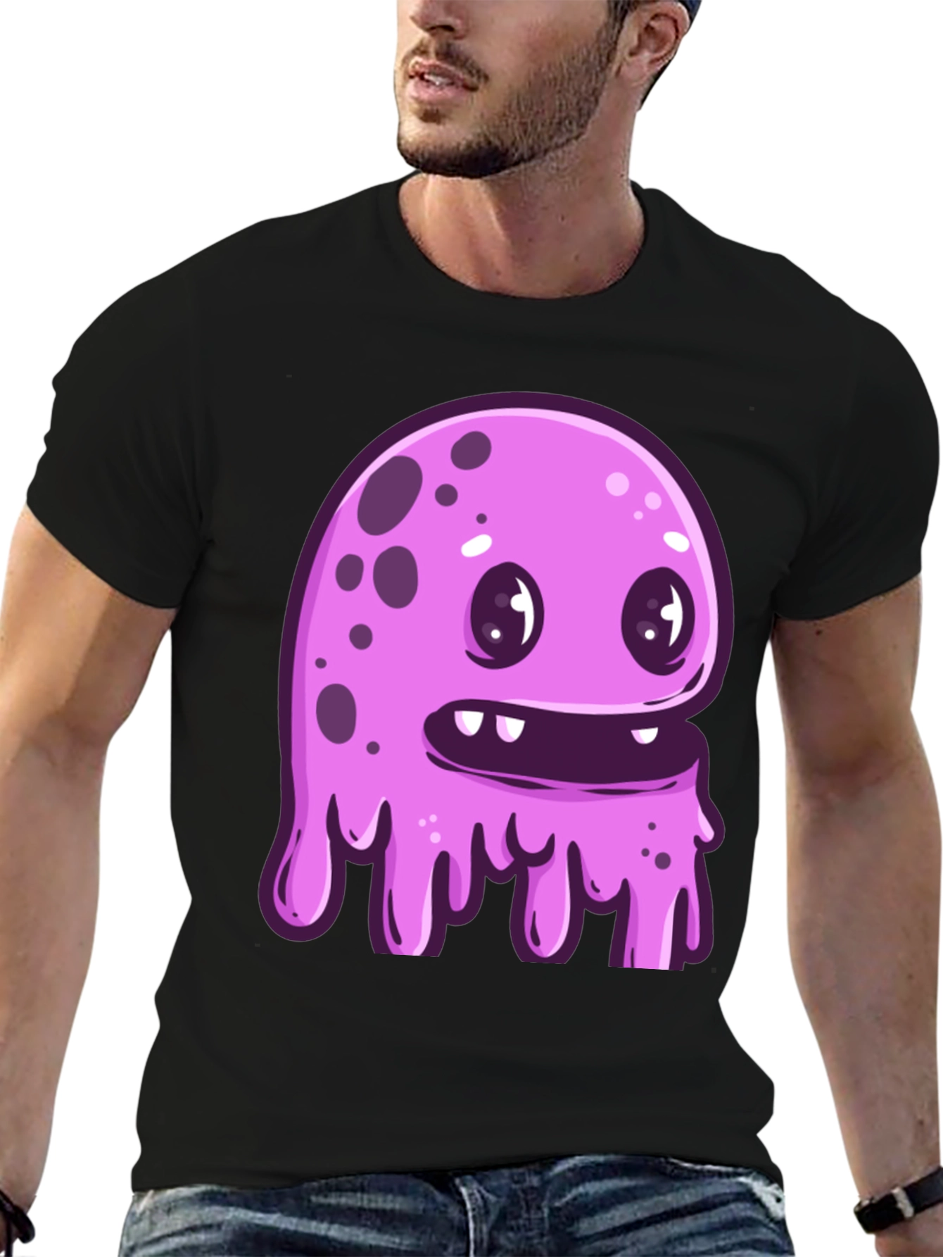 Funky Monster Graphic Black T-Shirt