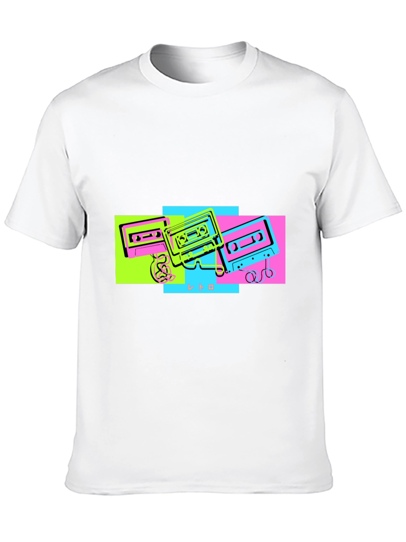 Retro Cassette Graphic Tee - Black Cotton T-Shirt