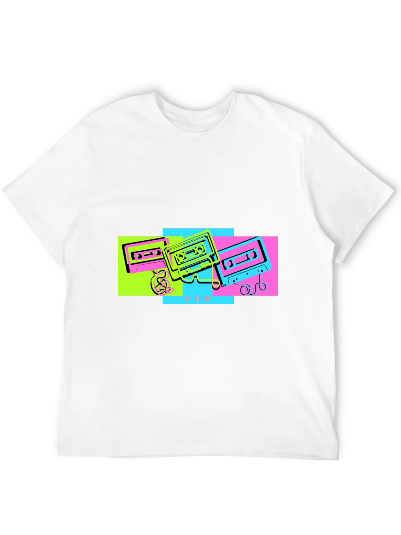 Retro Cassette Graphic Tee - Black Cotton T-Shirt