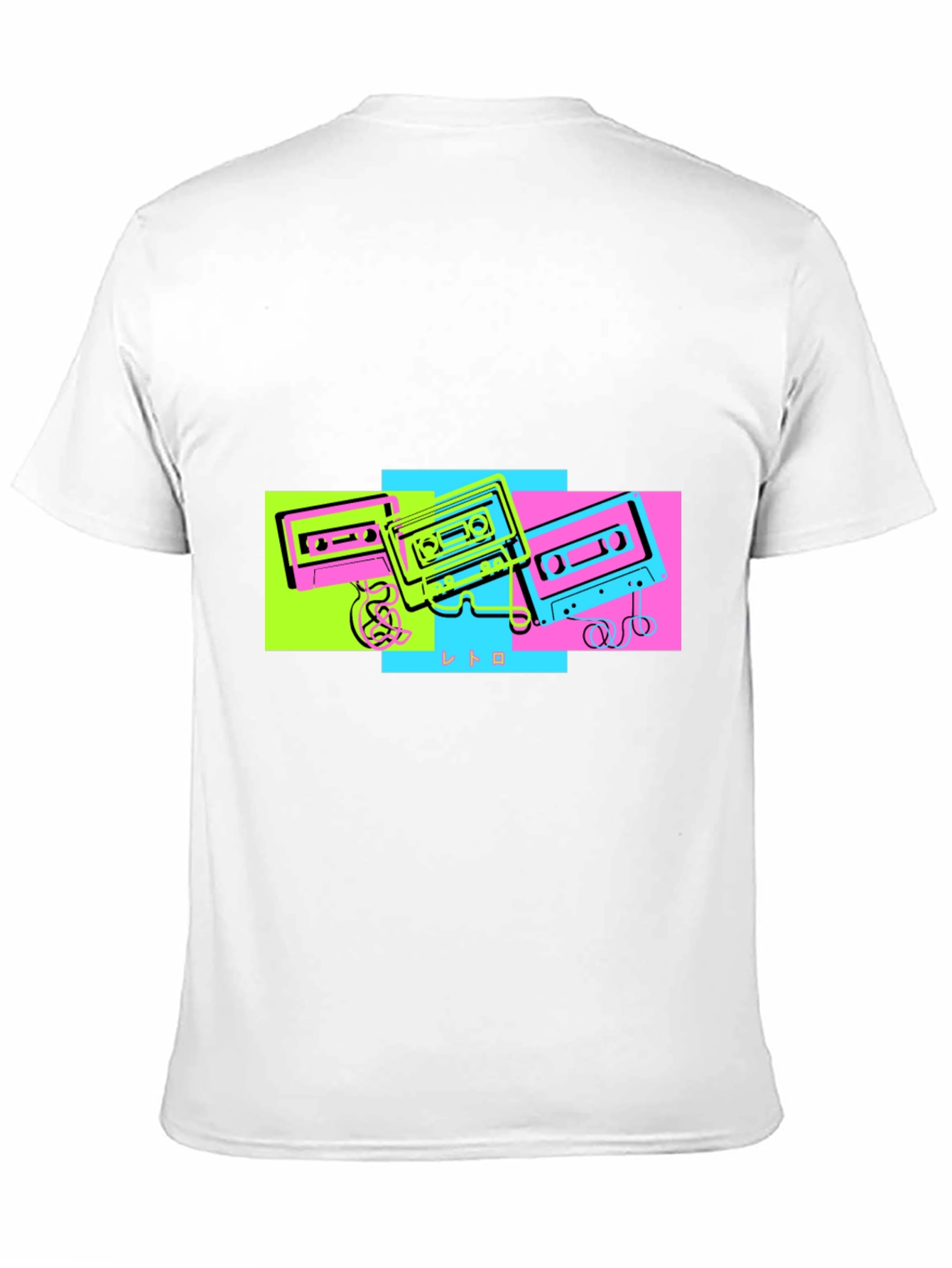 Retro Cassette Graphic Tee - Black Cotton T-Shirt