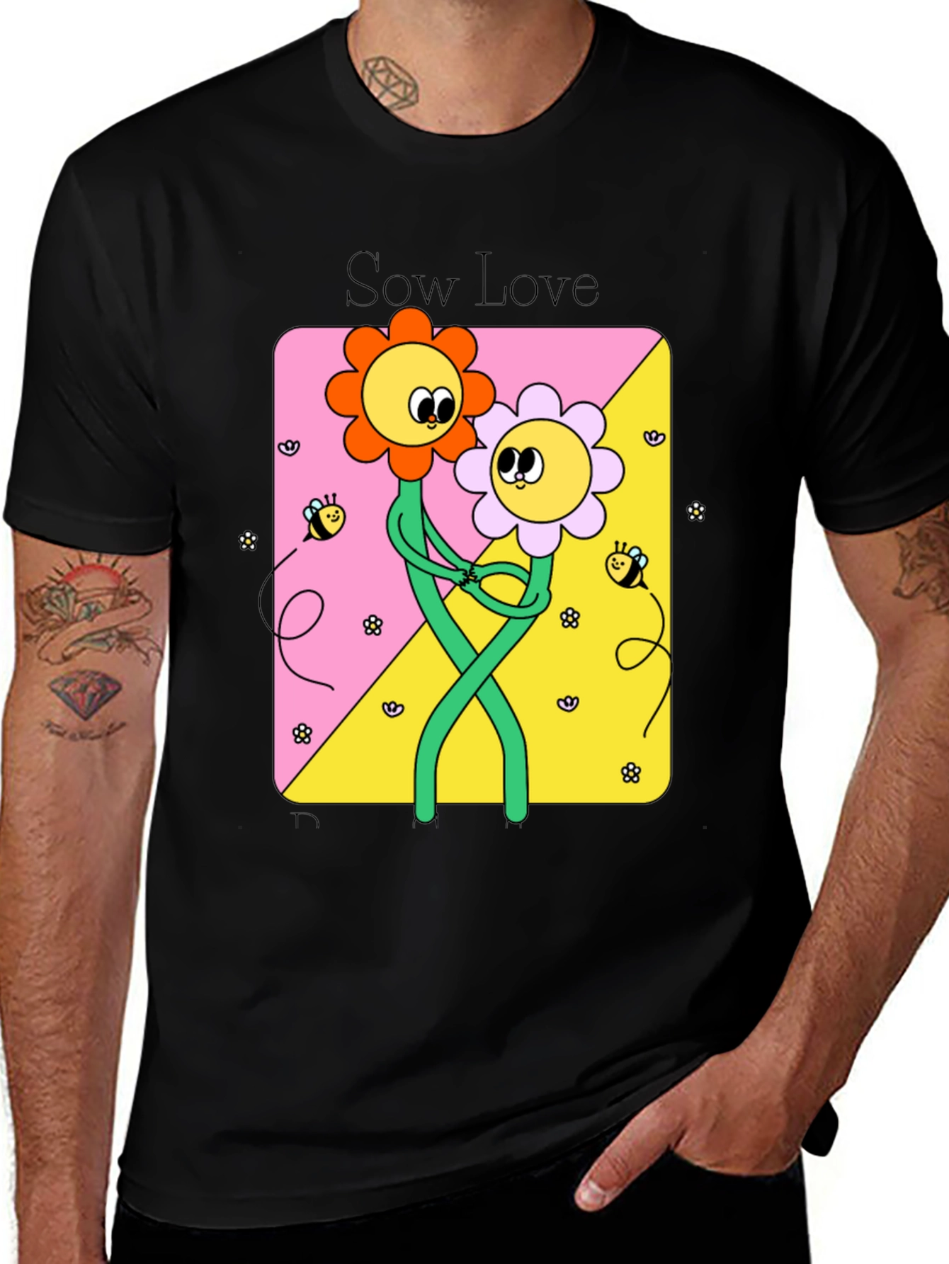 Sow Love Graphic Tee - Cute Flower Power T-Shirt