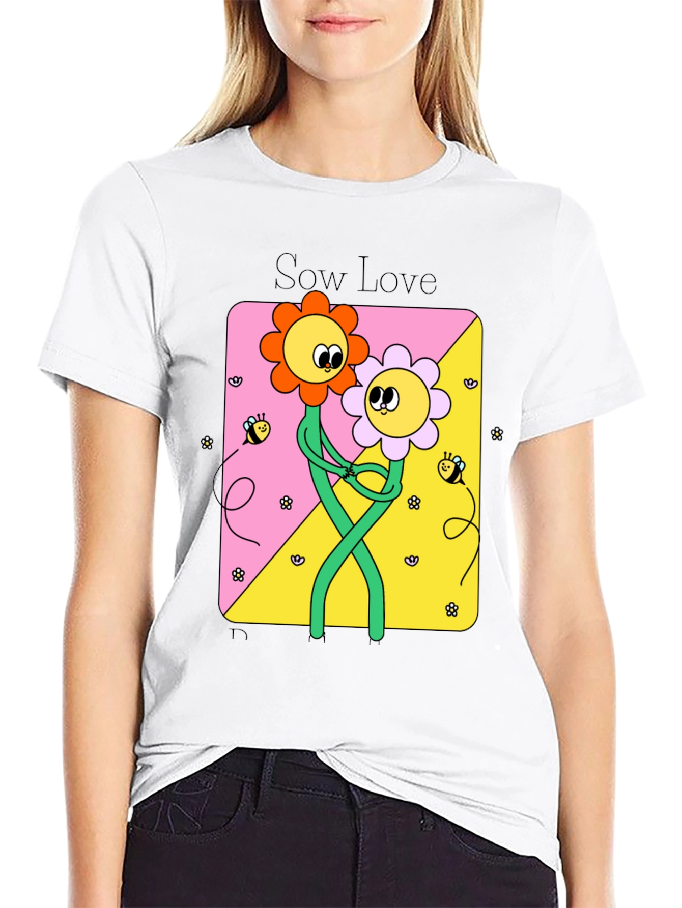 Sow Love Graphic Tee - Cute Flower Power T-Shirt