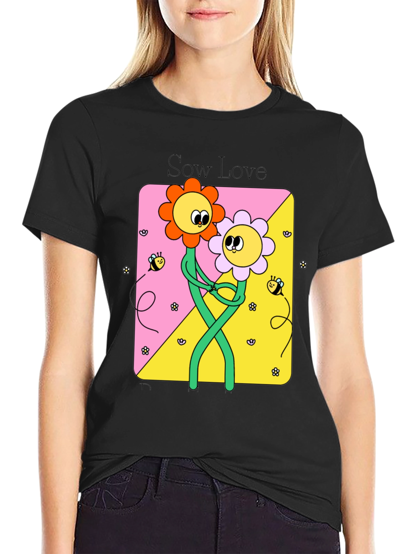 Sow Love Graphic Tee - Cute Flower Power T-Shirt