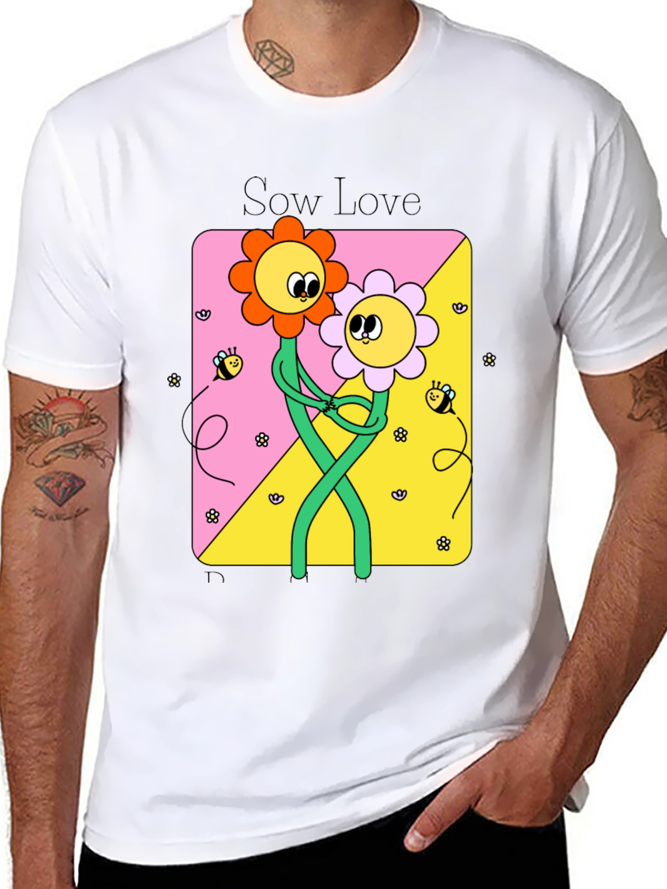 Sow Love Graphic Tee - Cute Flower Power T-Shirt