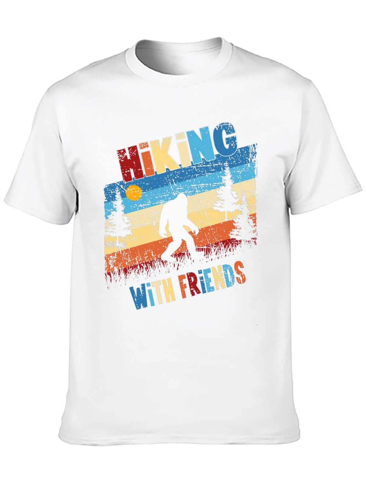 Hiking with Friends T-Shirt - Bigfoot Silhouette
