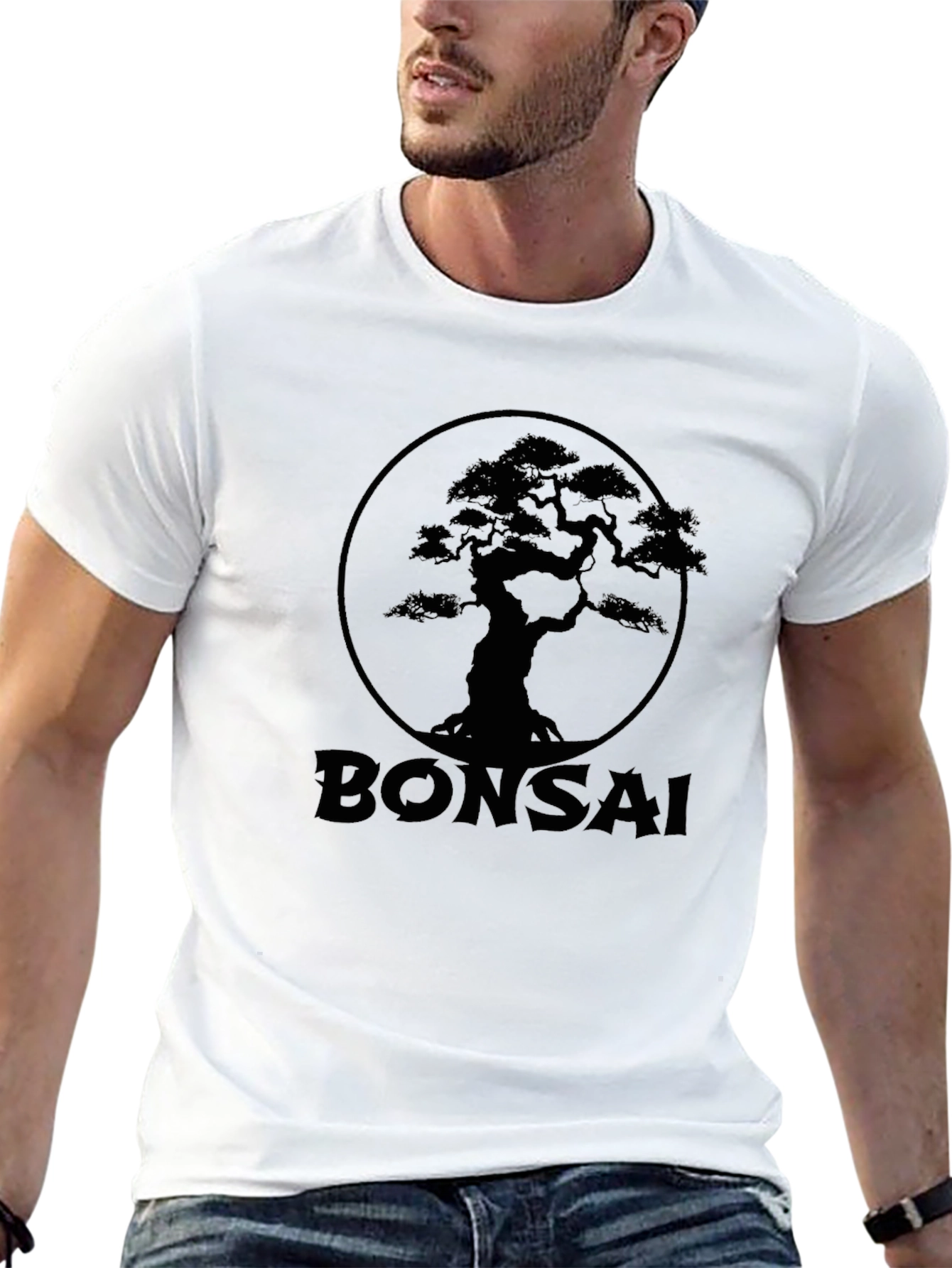 Bonsai Tree Graphic Print Tee - Black