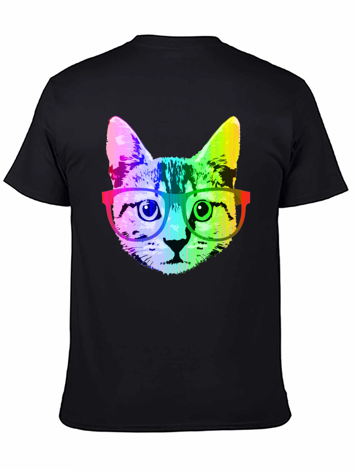 Rainbow Cat Graphic T-Shirt - Novelty Tee