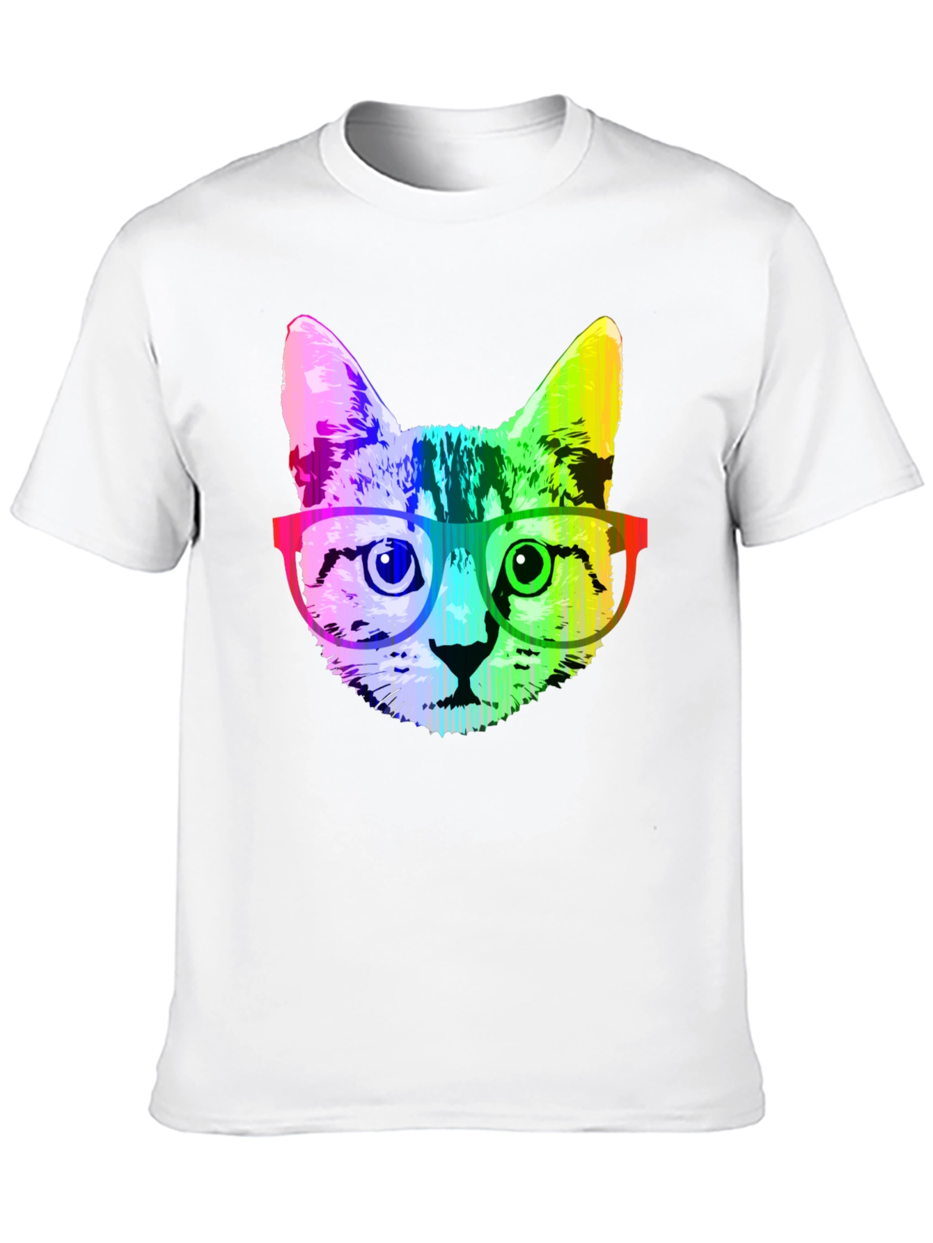 Rainbow Cat Graphic T-Shirt - Novelty Tee