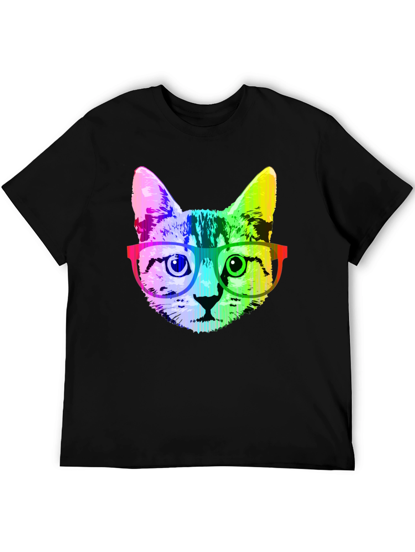 Rainbow Cat Graphic T-Shirt - Novelty Tee
