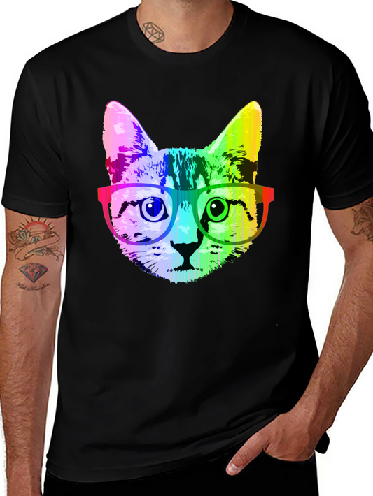 Rainbow Cat Graphic T-Shirt - Novelty Tee
