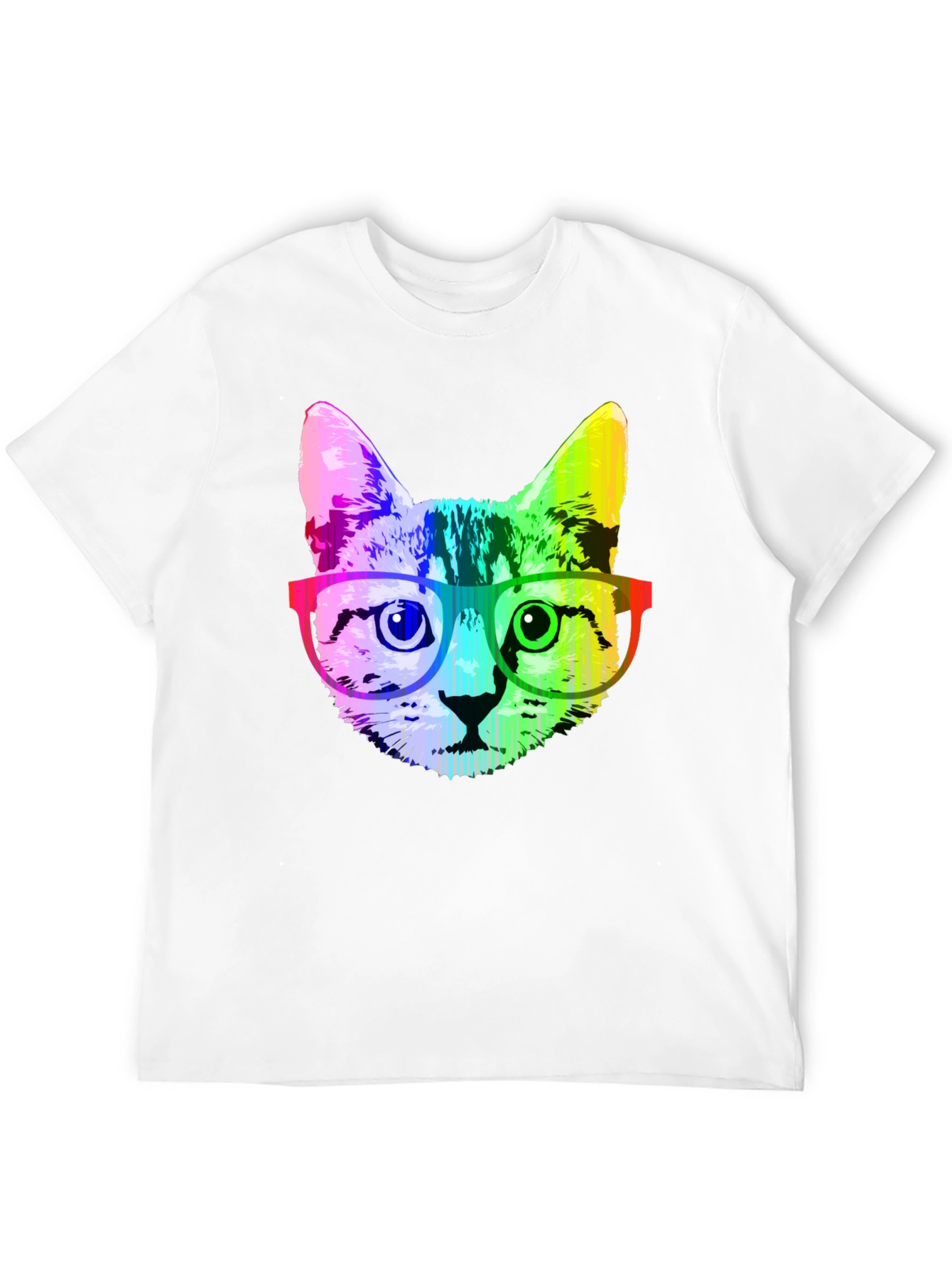 Rainbow Cat Graphic T-Shirt - Novelty Tee