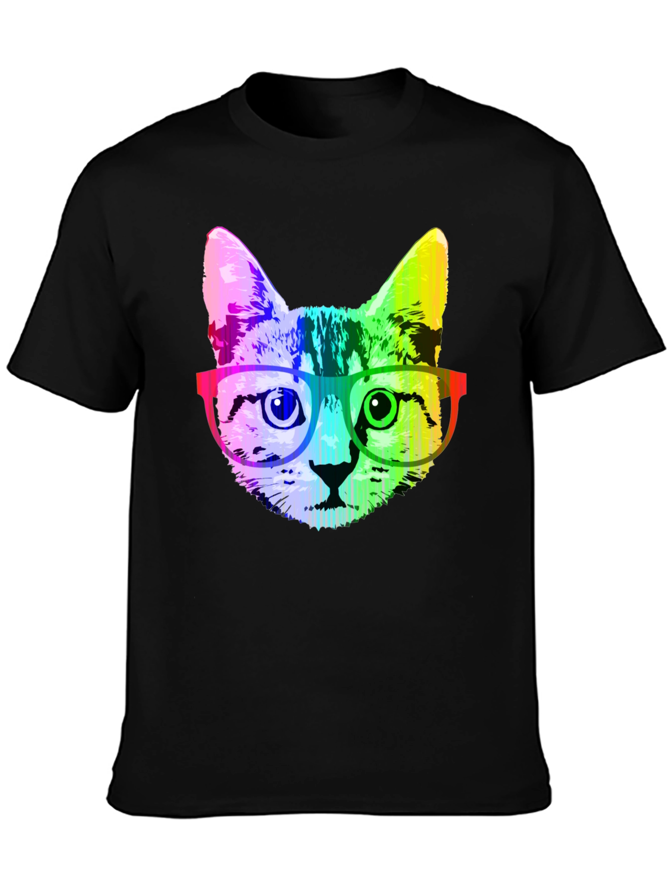 Rainbow Cat Graphic T-Shirt - Novelty Tee