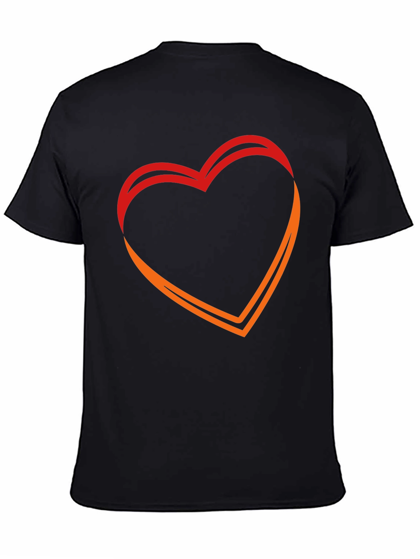 Heart Outline Graphic Black T-Shirt