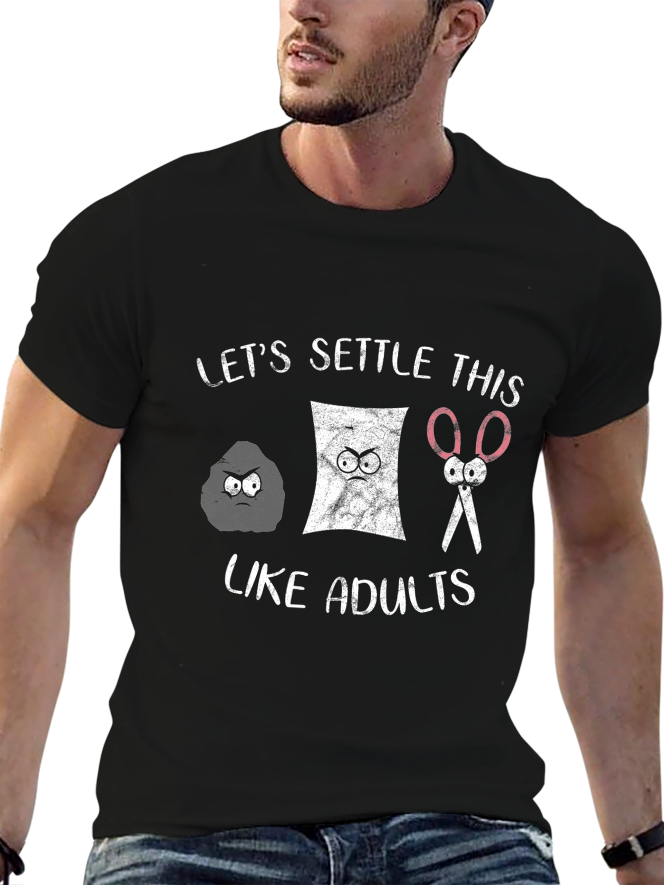 Rock Paper Scissors Adult Settle T-Shirt