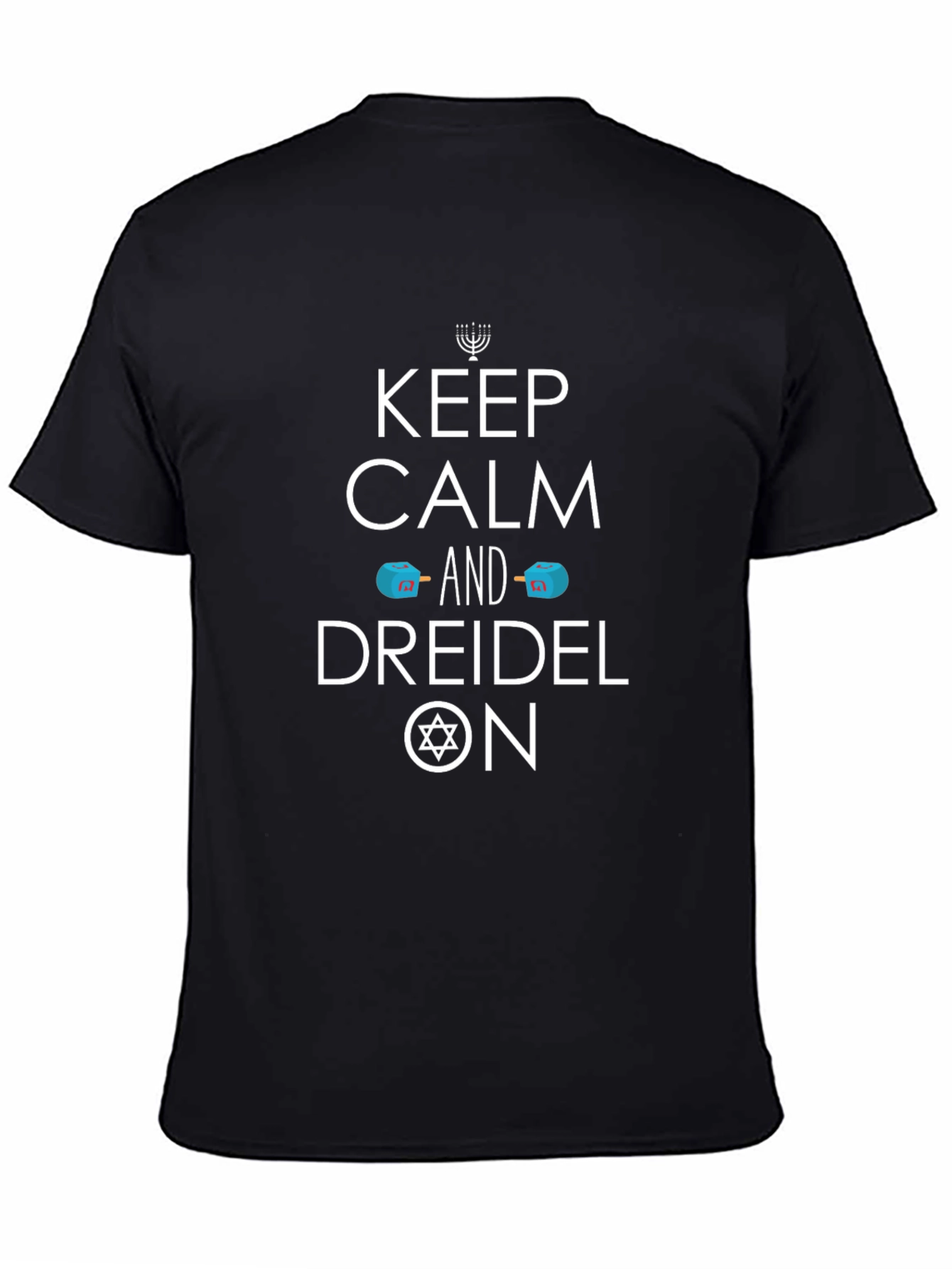 Keep Calm and Dreidel On Black T-Shirt