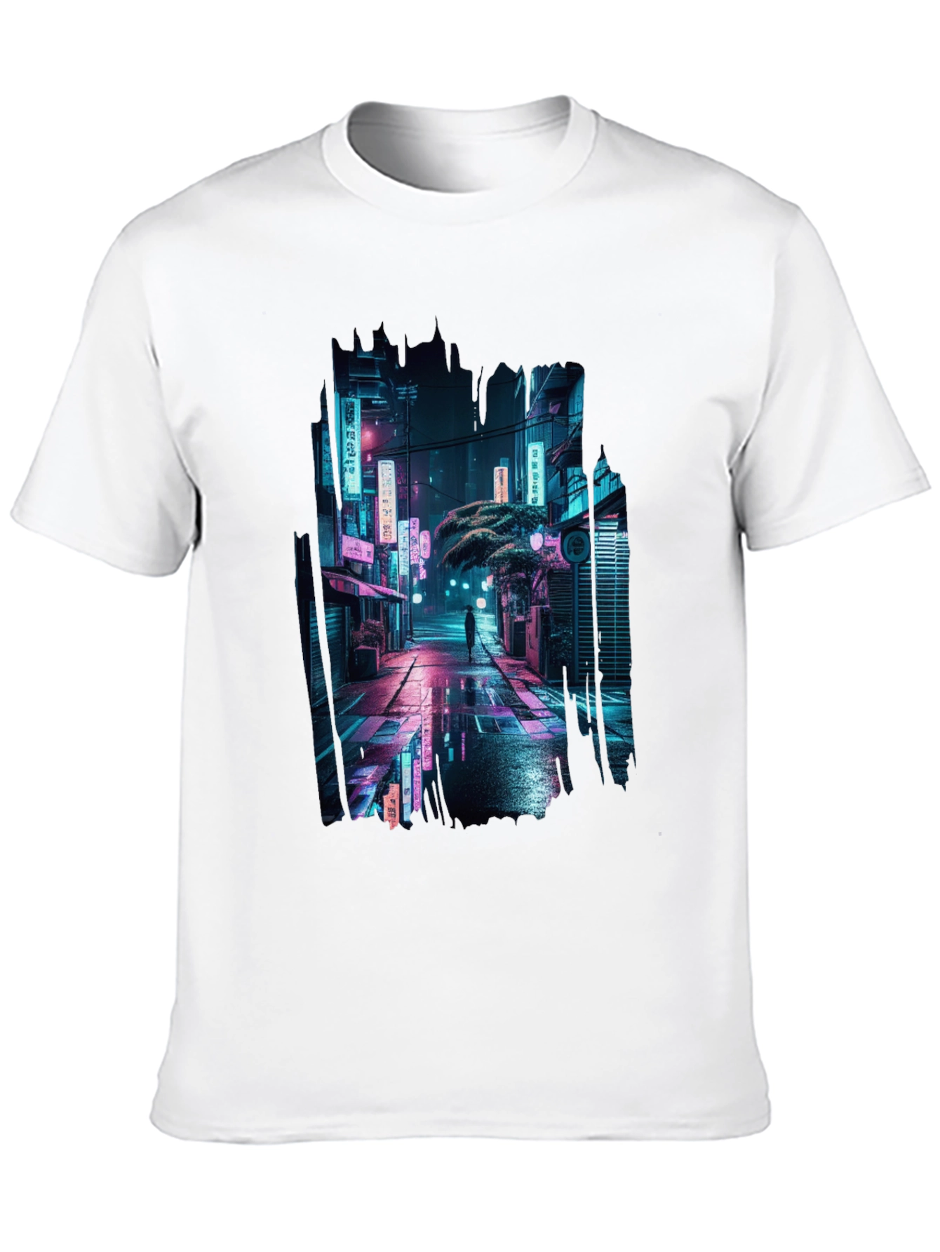 Cyberpunk City Street T-Shirt