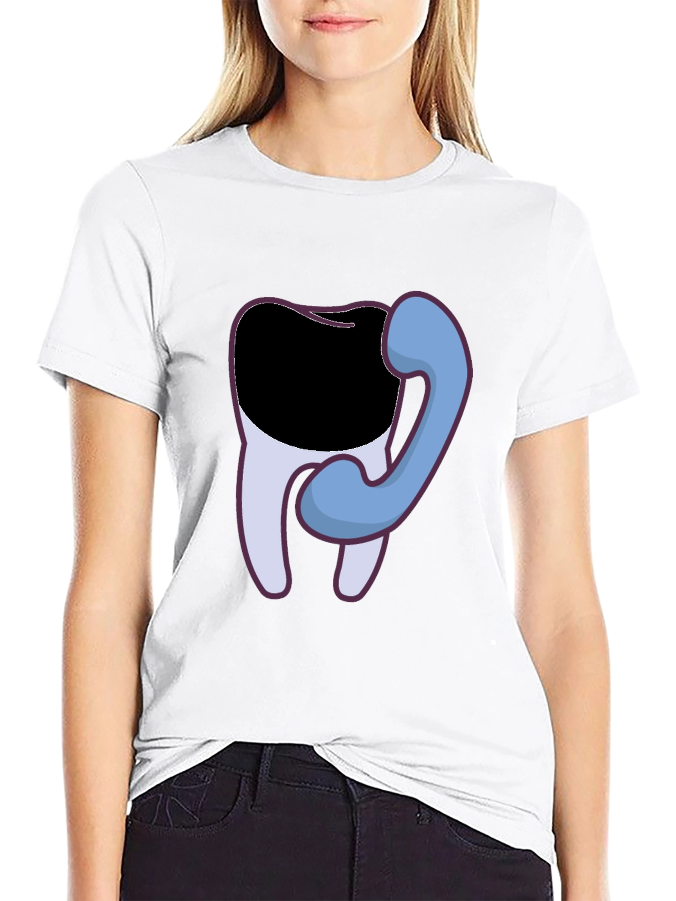 Dental Humor T-Shirt - Tooth Phone Graphic Tee