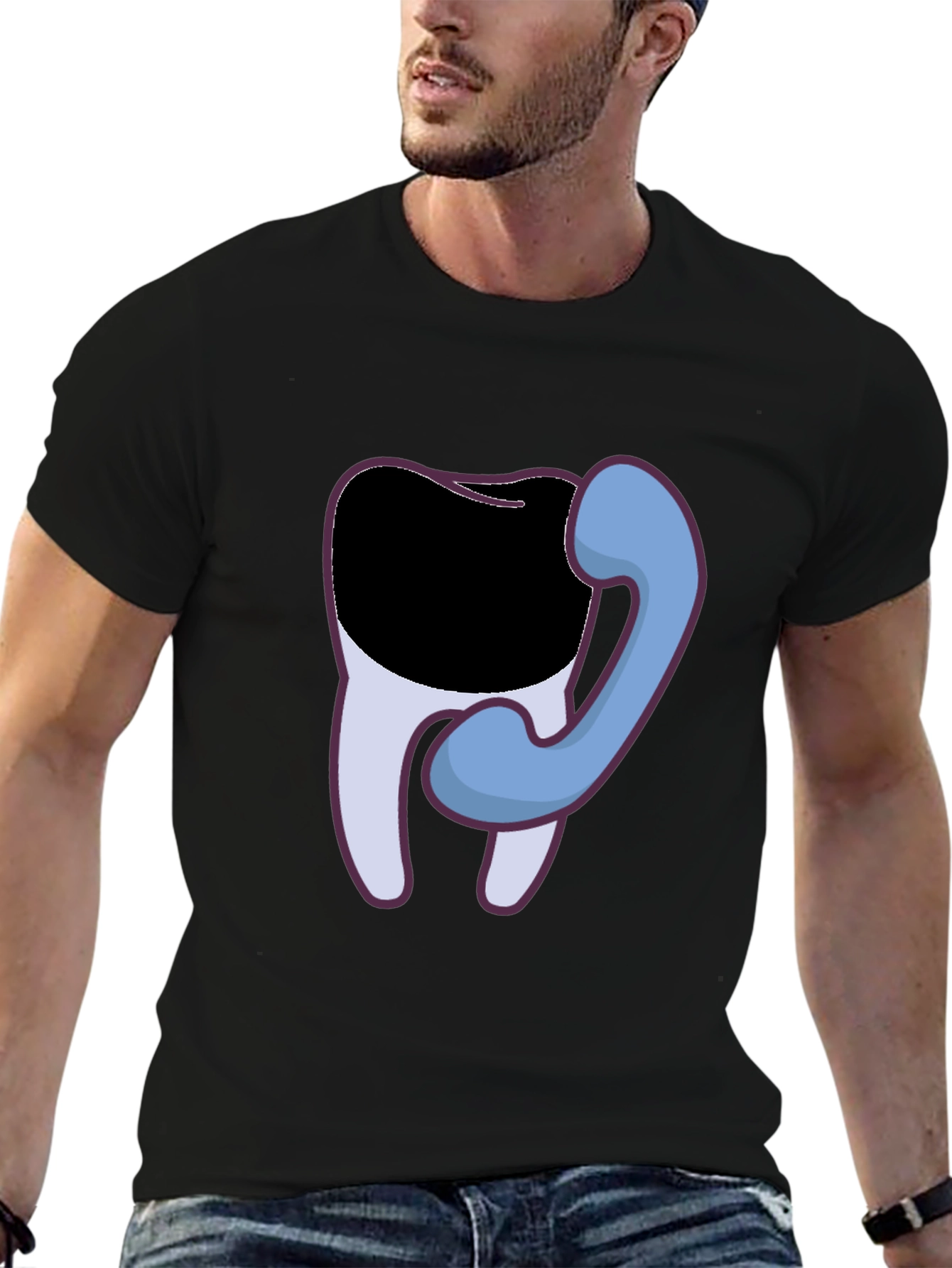 Dental Humor T-Shirt - Tooth Phone Graphic Tee