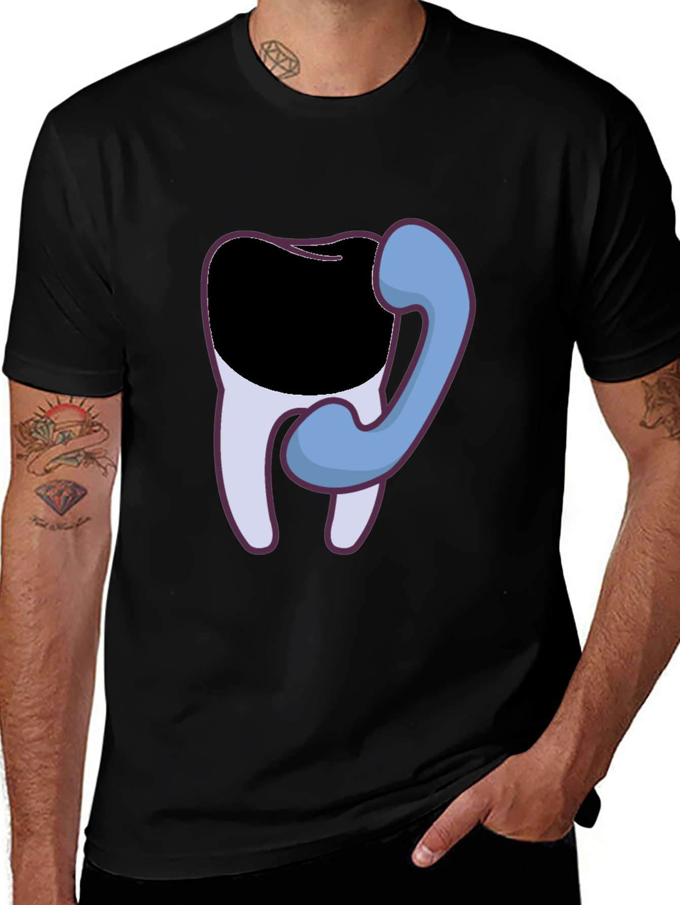Dental Humor T-Shirt - Tooth Phone Graphic Tee