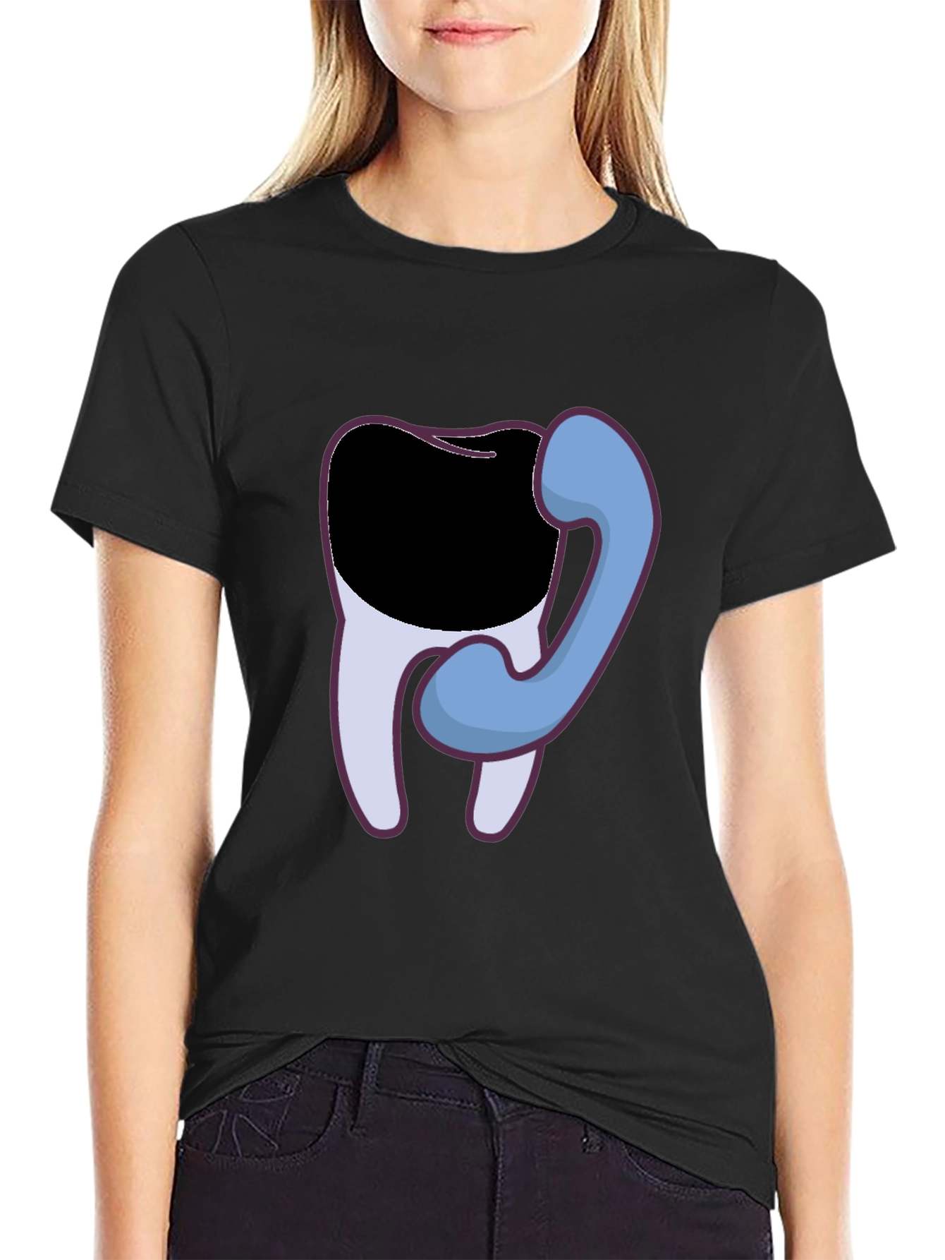 Dental Humor T-Shirt - Tooth Phone Graphic Tee