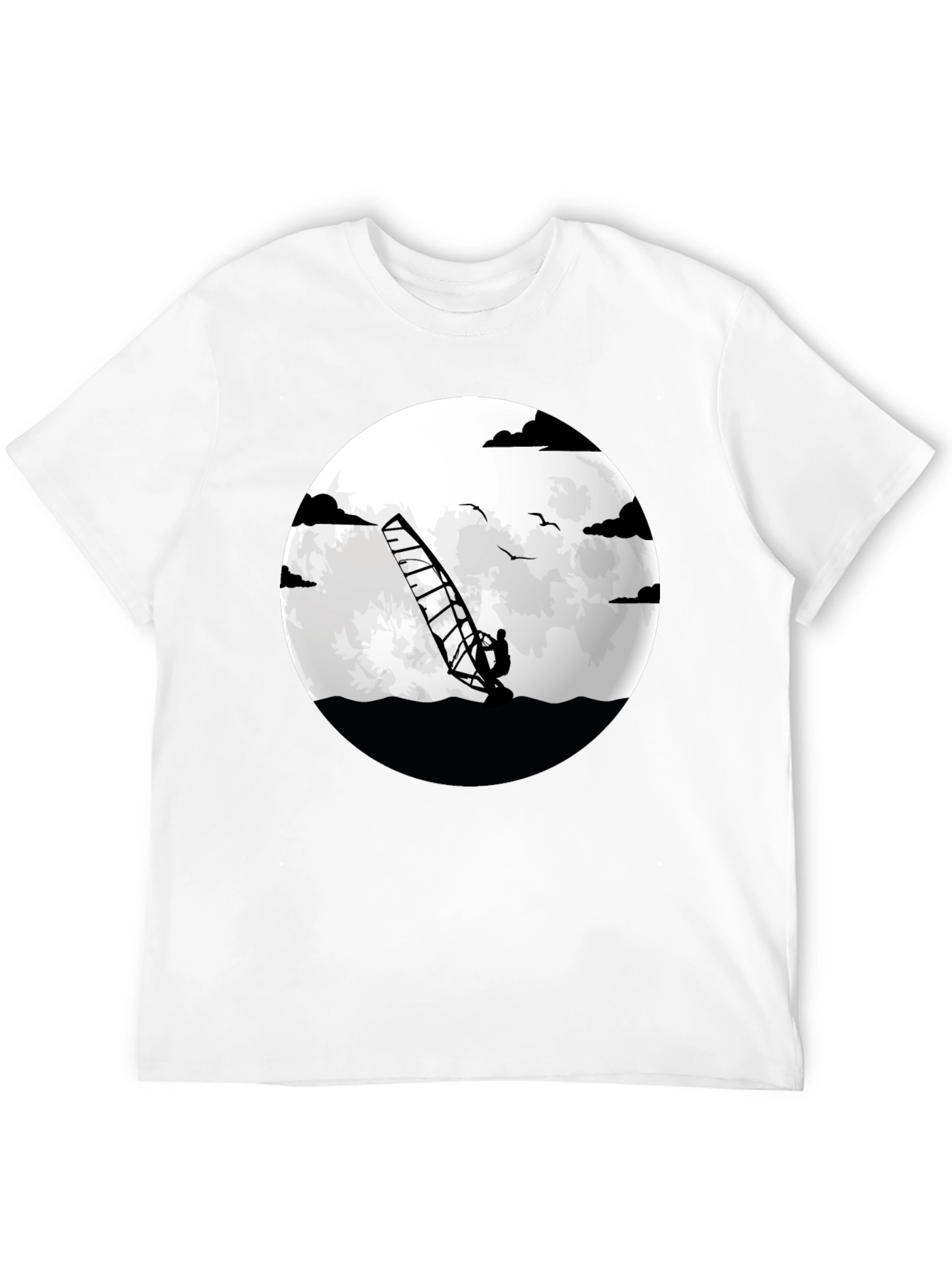Windsurfer Graphic Tee - Black Crew Neck