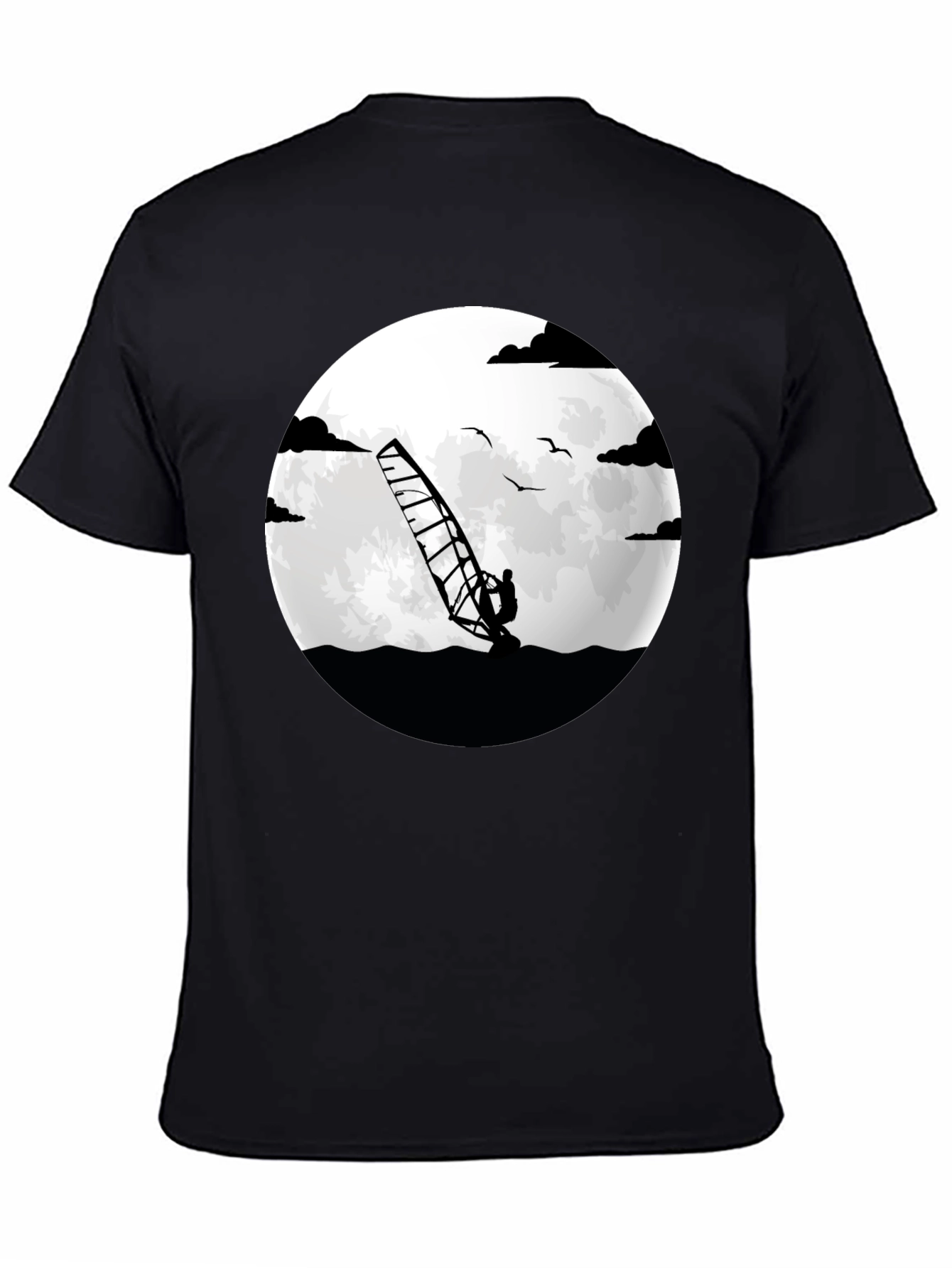 Windsurfer Graphic Tee - Black Crew Neck