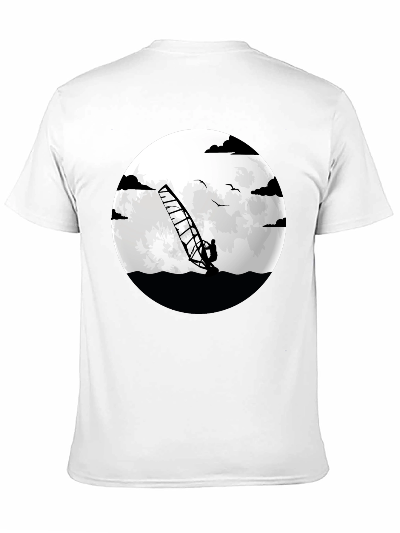 Windsurfer Graphic Tee - Black Crew Neck