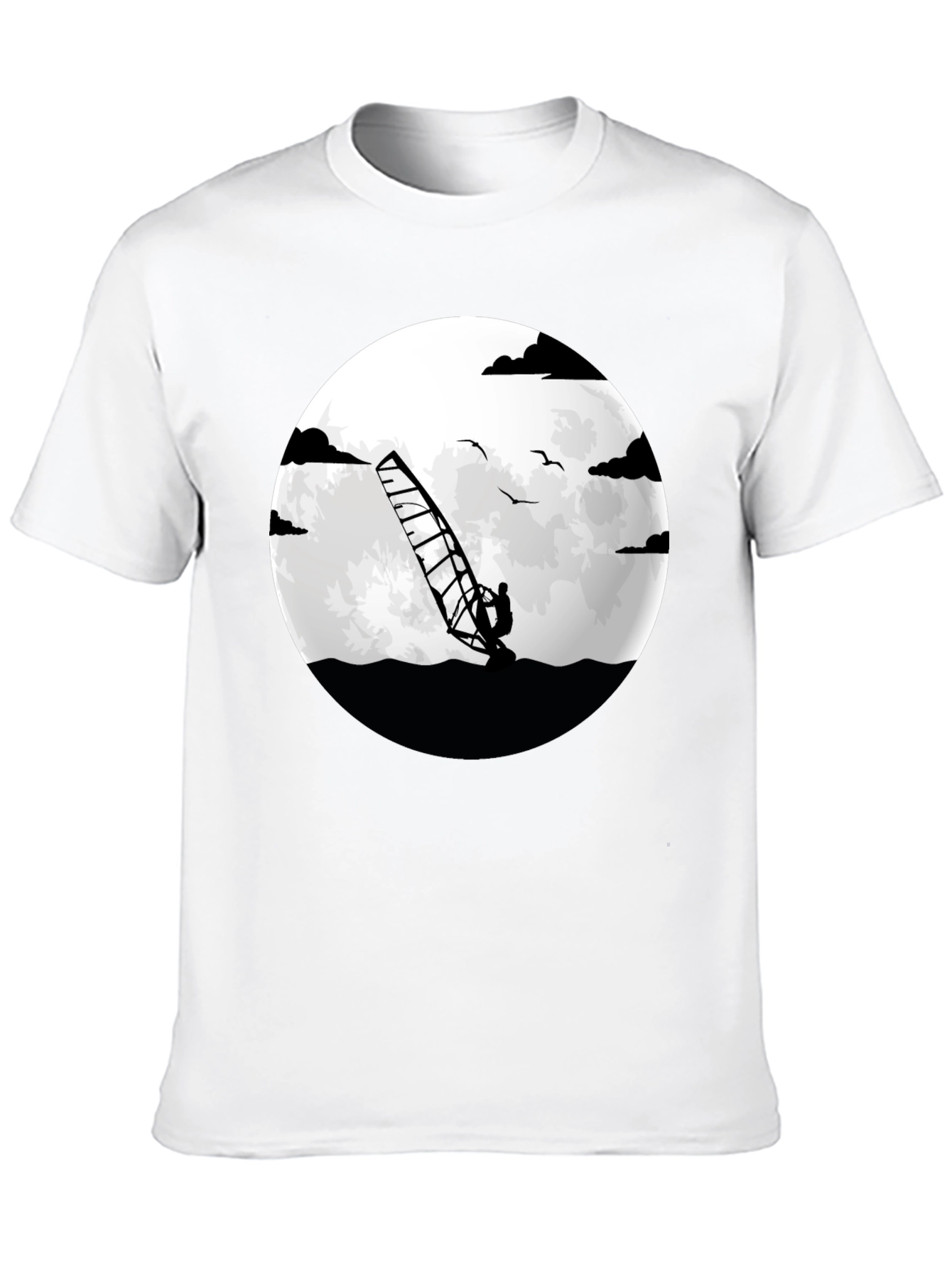 Windsurfer Graphic Tee - Black Crew Neck