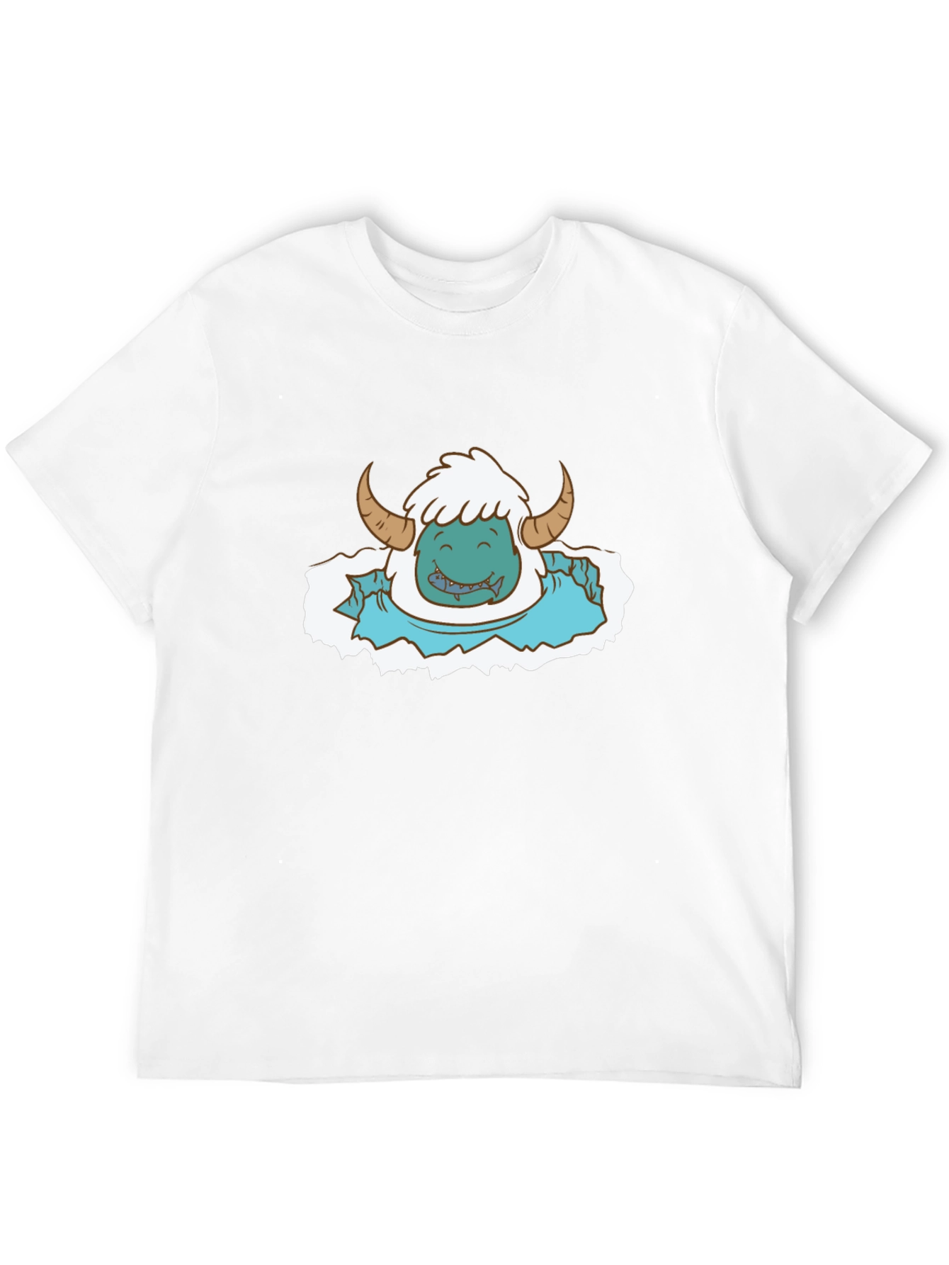 Monster Graphic Print Tee - Black Cotton Blend