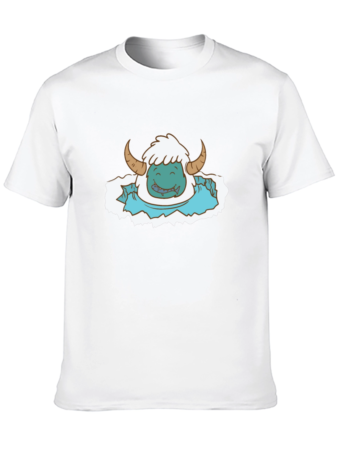 Monster Graphic Print Tee - Black Cotton Blend