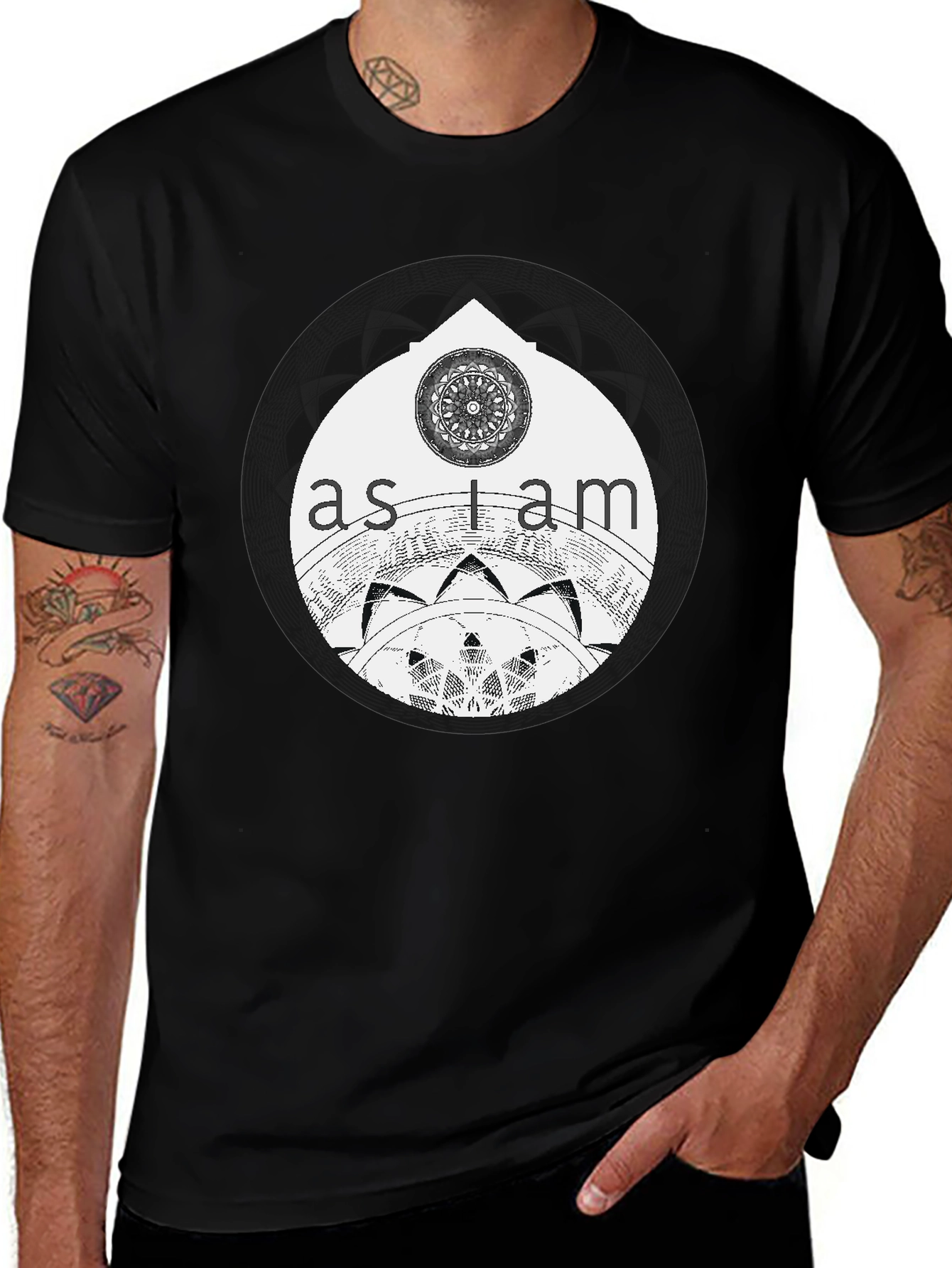 As I Am Mandala Graphic Tee - Black Unisex