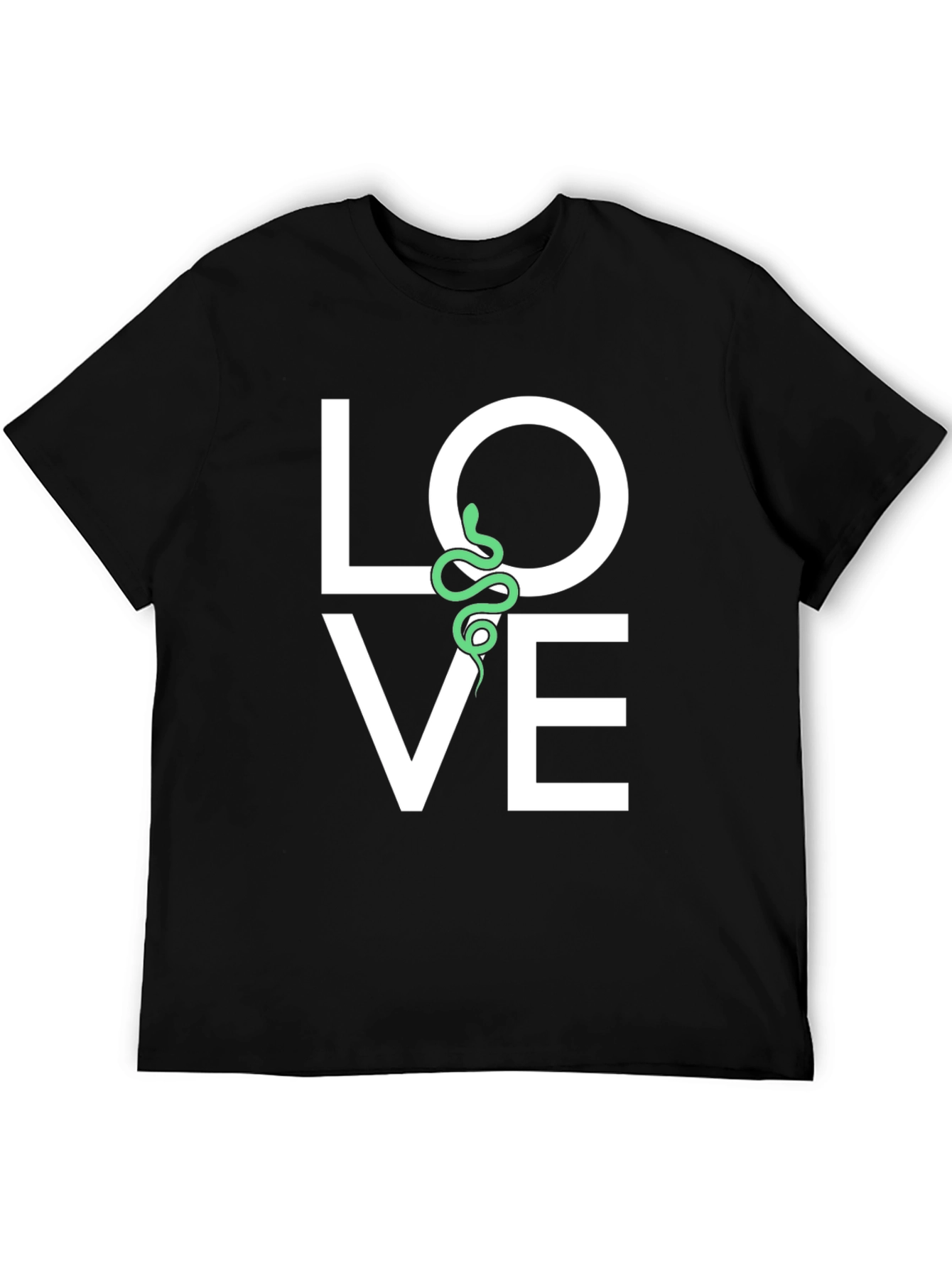 Love Snake Graphic Tee - Black Cotton T-Shirt