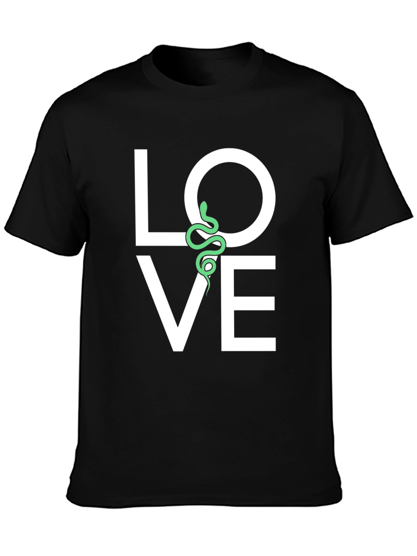 Love Snake Graphic Tee - Black Cotton T-Shirt