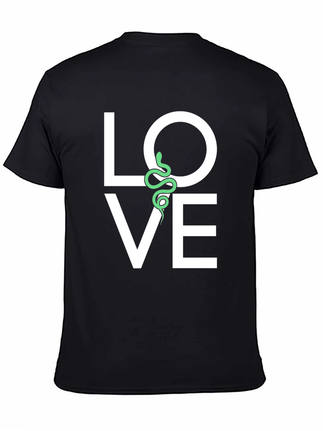 Love Snake Graphic Tee - Black Cotton T-Shirt