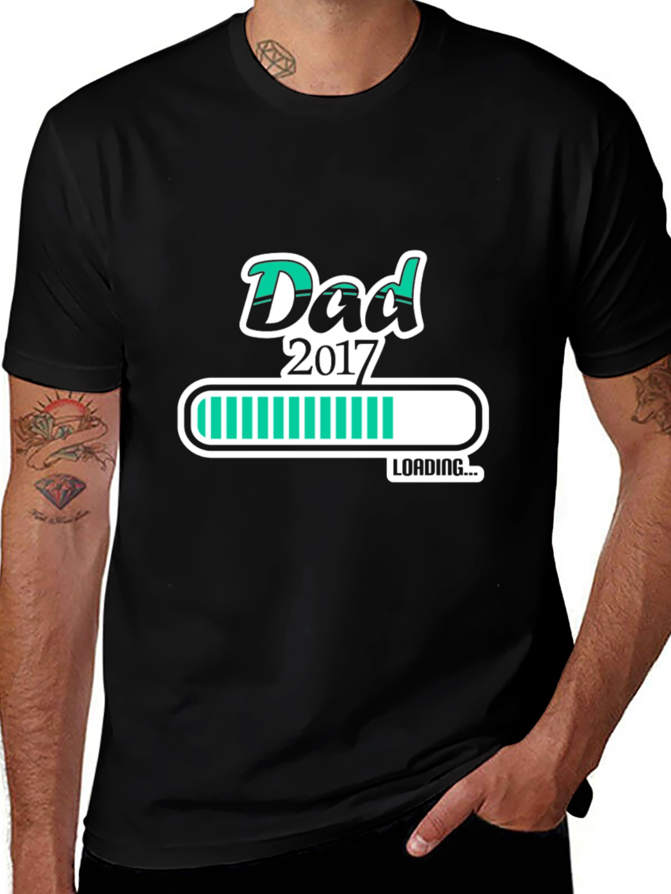 Dad 2017 Loading Graphic Tee - Black
