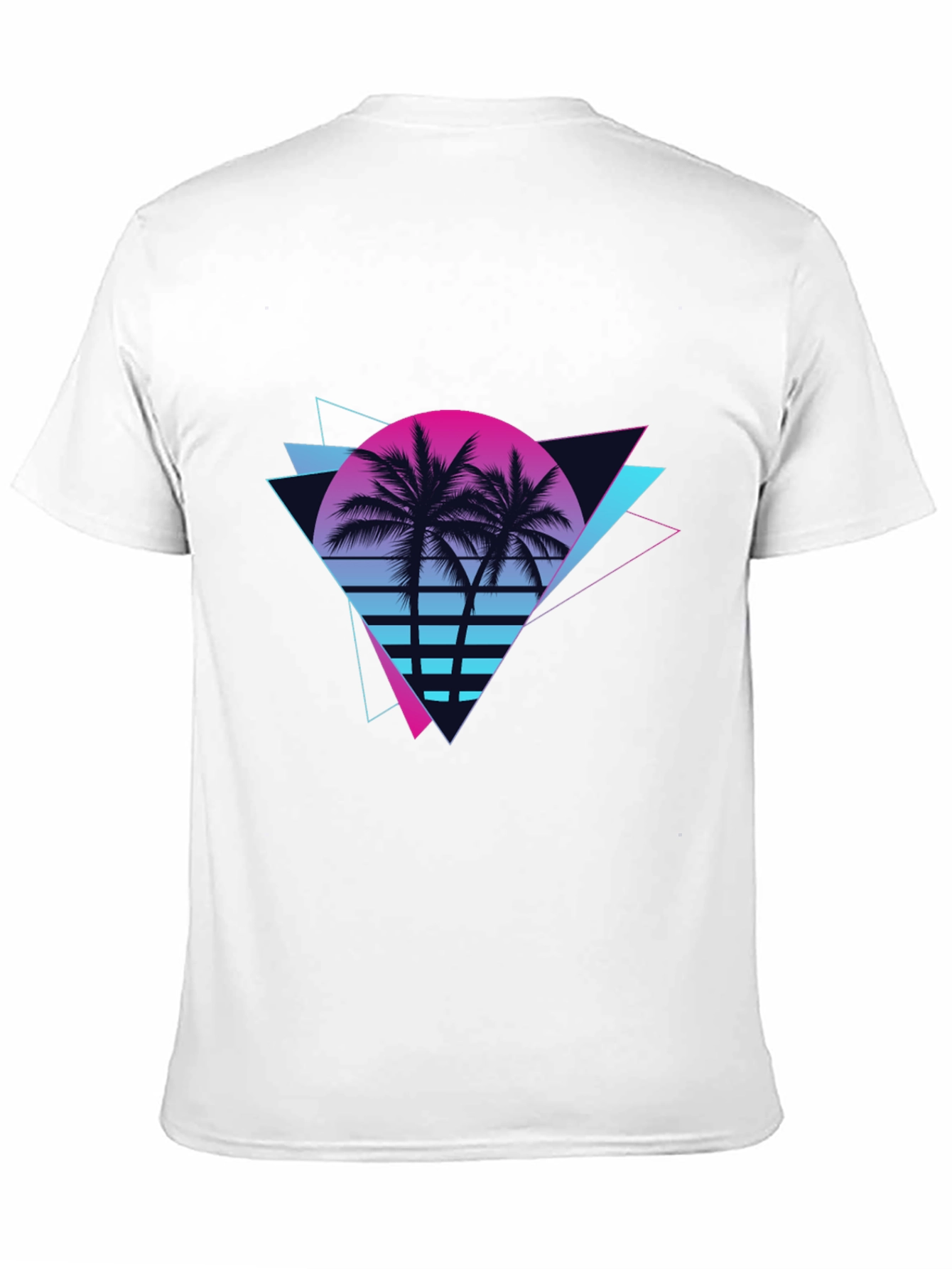 Retro Sunset Palm Tree Black T-Shirt