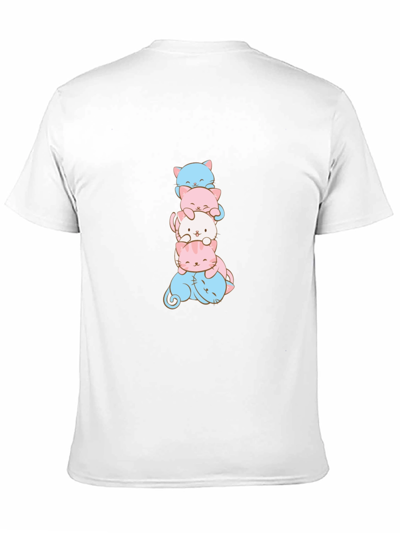 Stacked Cat T-Shirt - Trans Pride Kitten Design