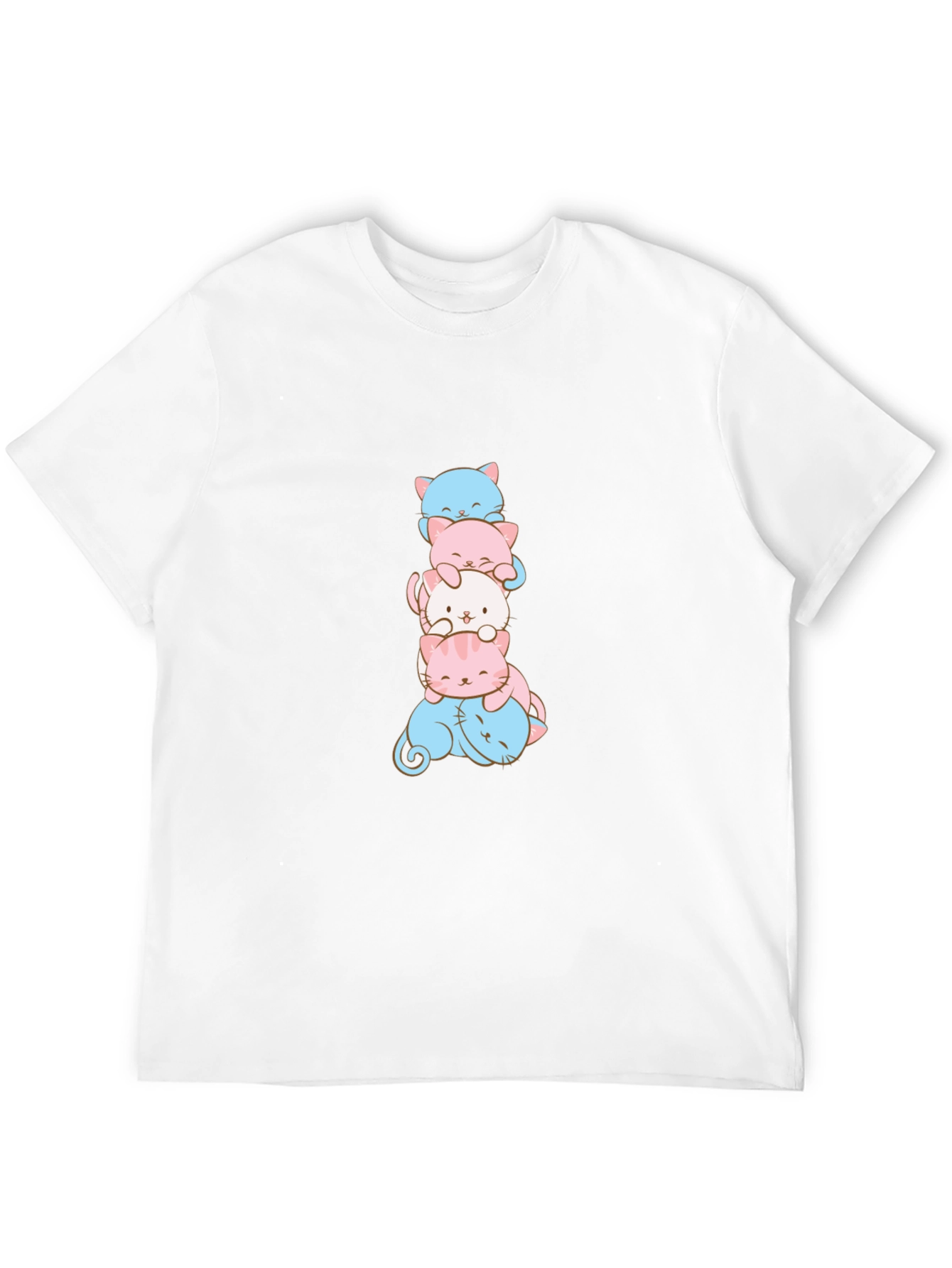 Stacked Cat T-Shirt - Trans Pride Kitten Design