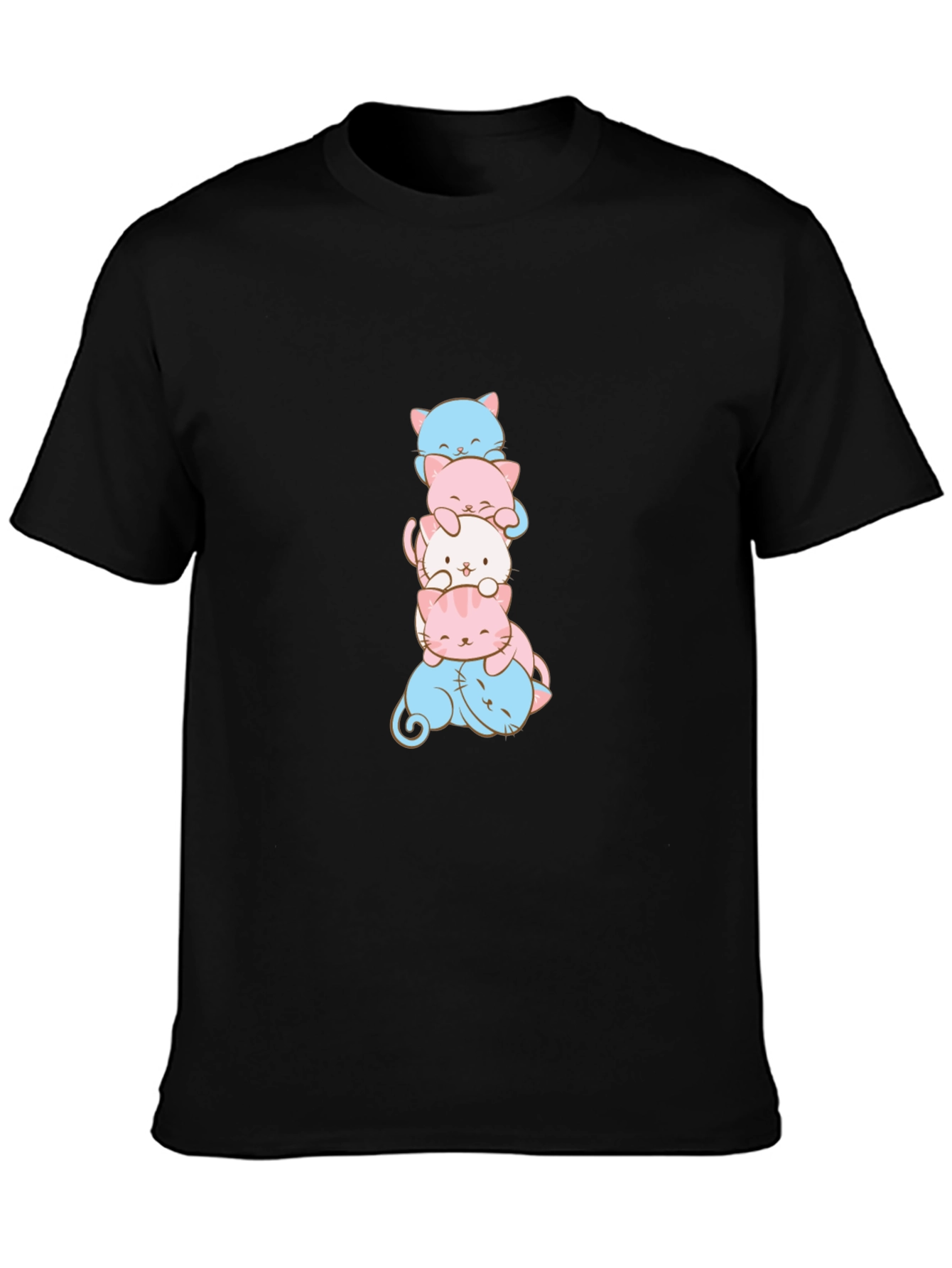 Stacked Cat T-Shirt - Trans Pride Kitten Design