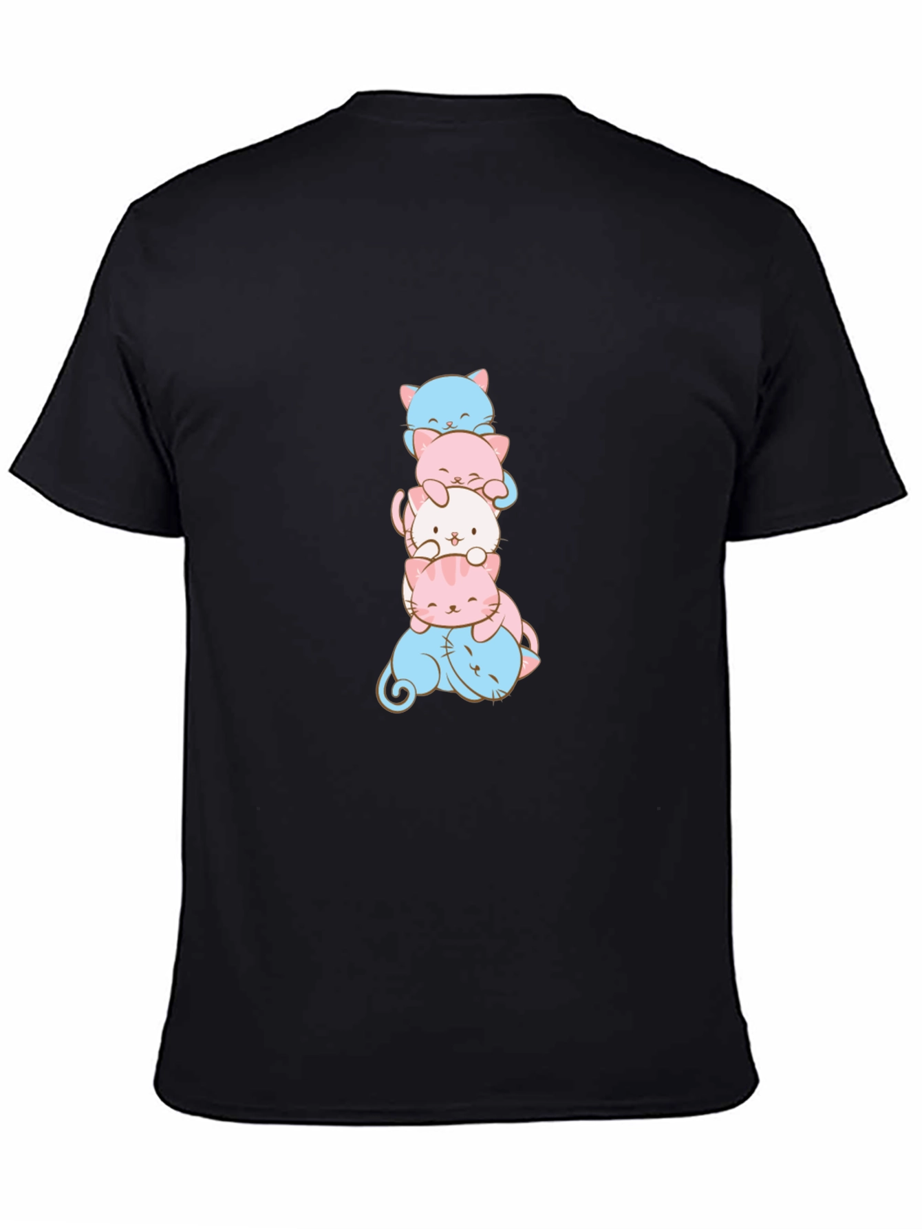 Stacked Cat T-Shirt - Trans Pride Kitten Design