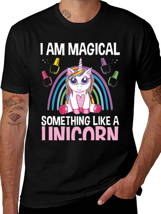 Magical Unicorn Graphic Tee - Cute Rainbow Design