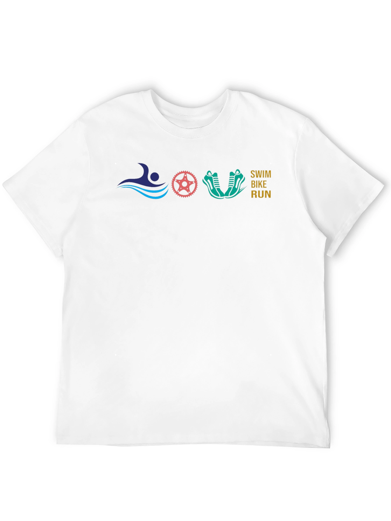 Swim Bike Run Black T-Shirt Triathlon Design