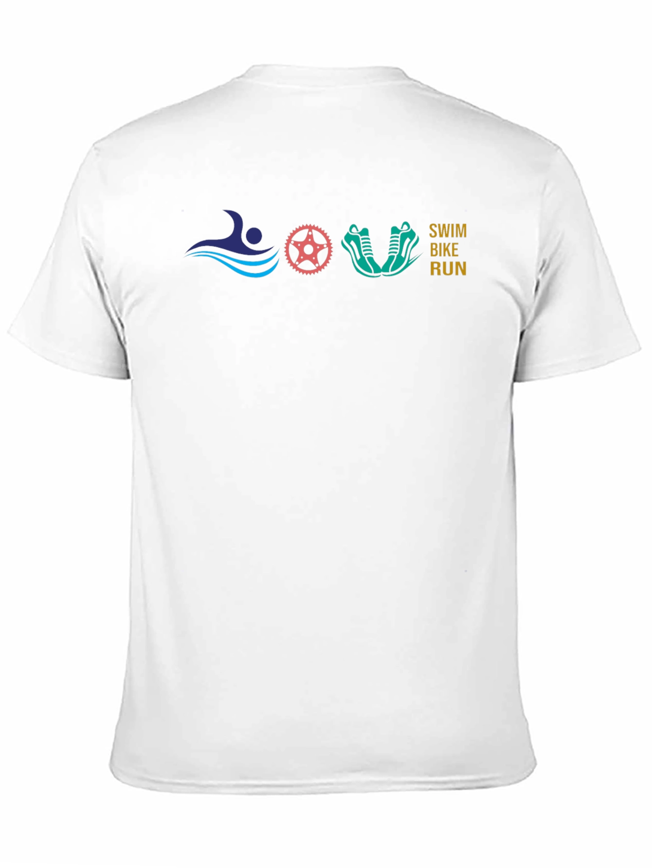 Swim Bike Run Black T-Shirt Triathlon Design