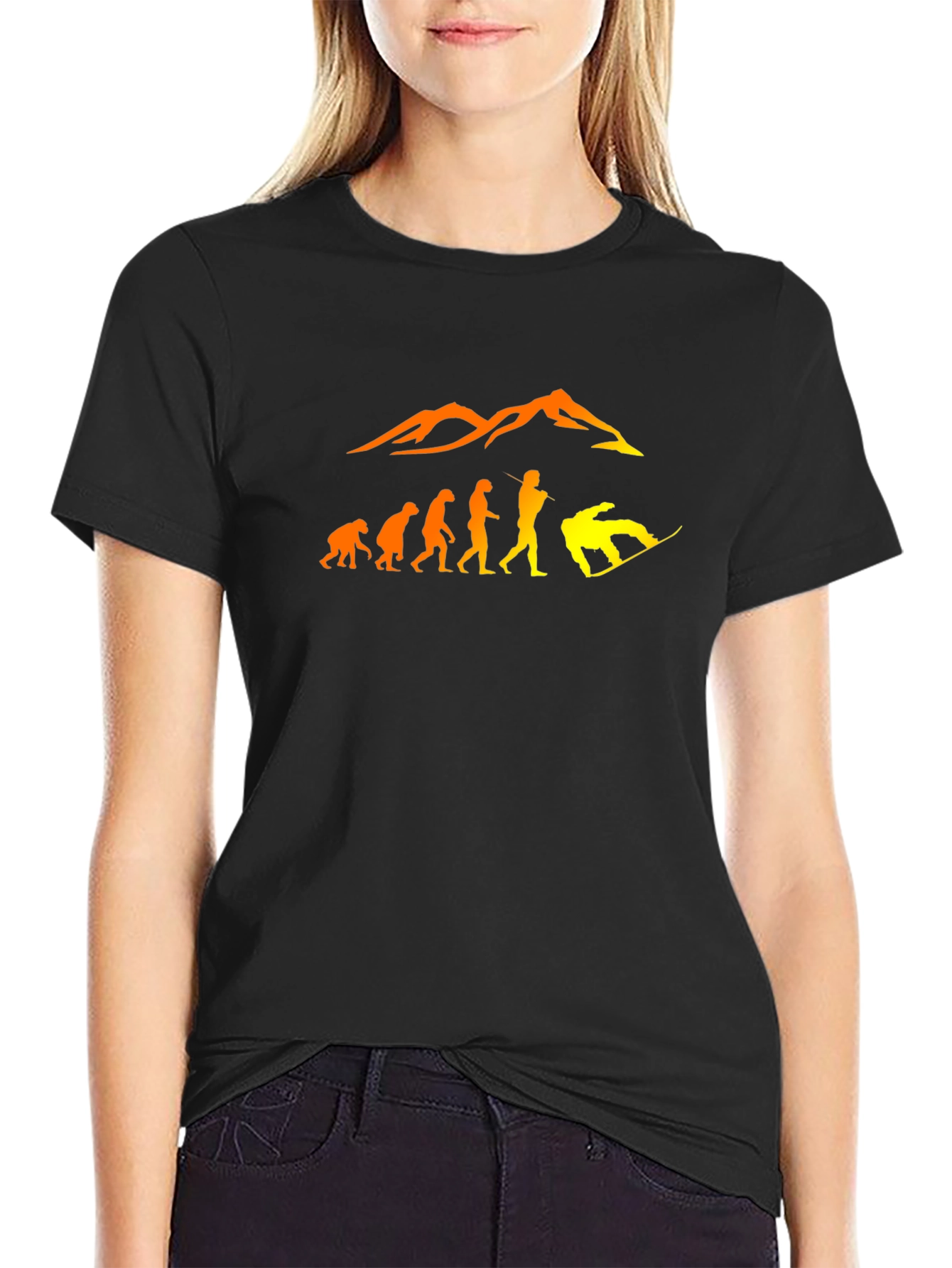 Snowboard Evolution Black T-Shirt