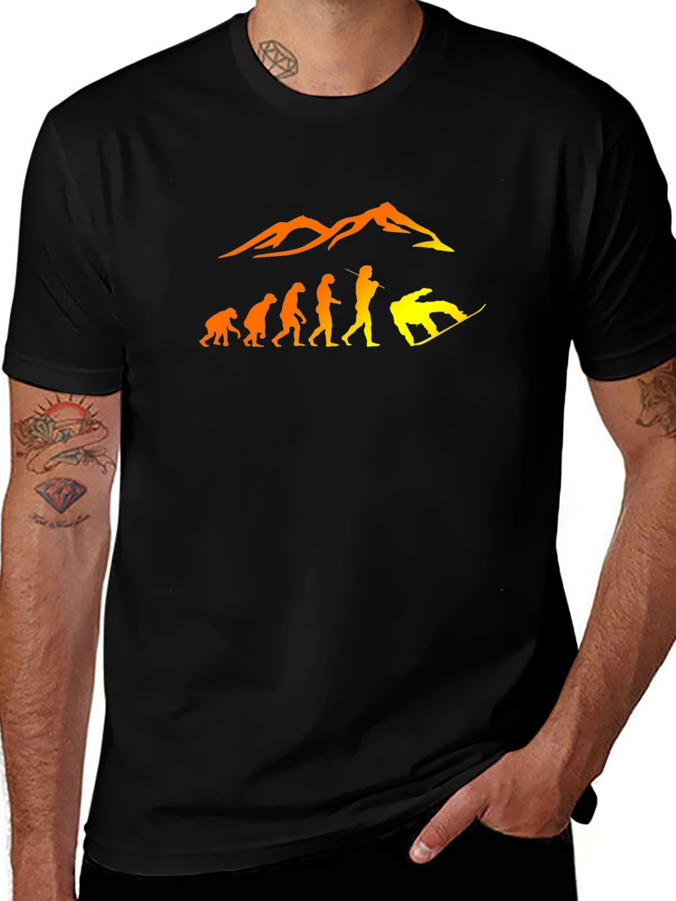 Snowboard Evolution Black T-Shirt