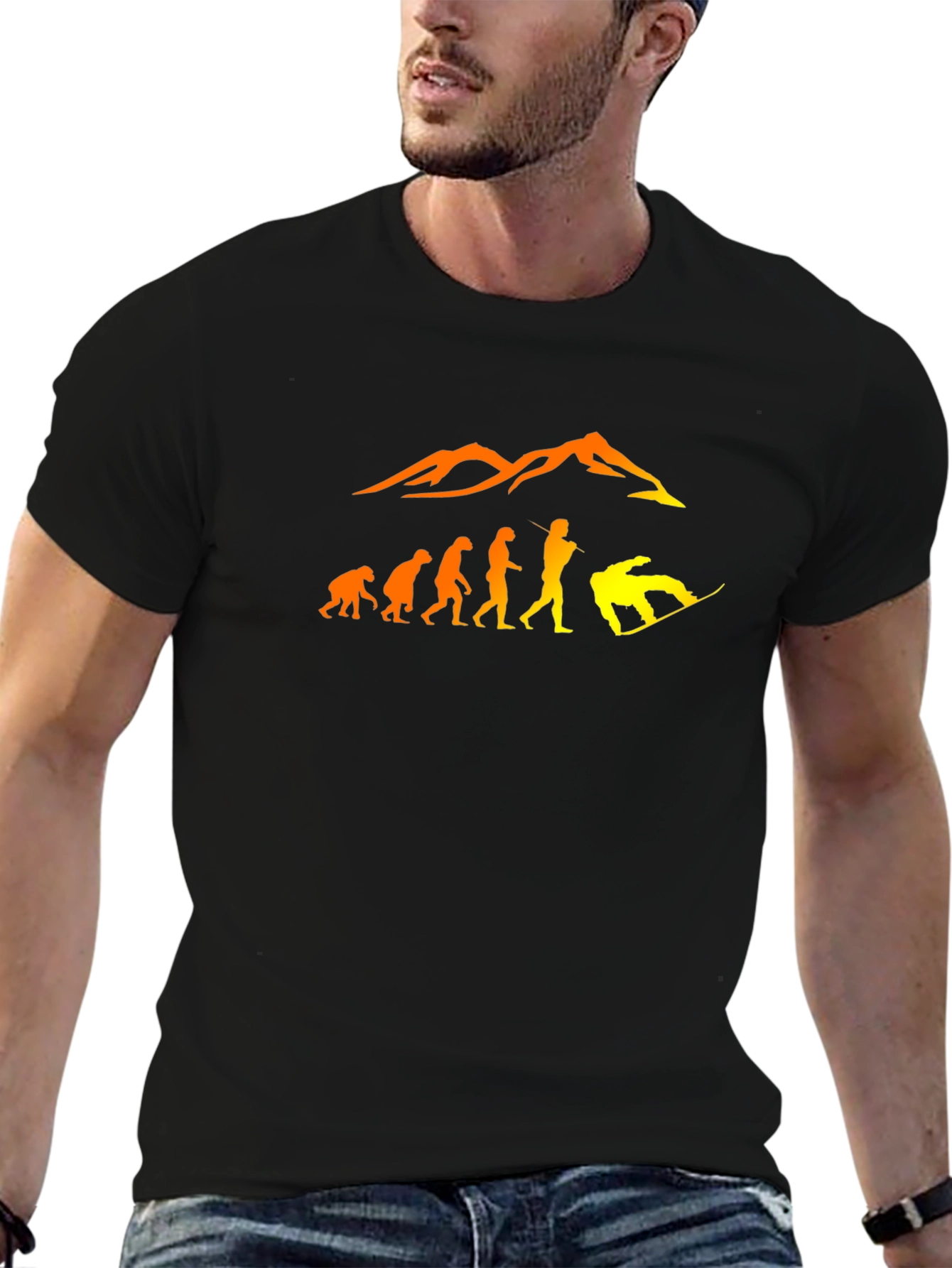 Snowboard Evolution Black T-Shirt